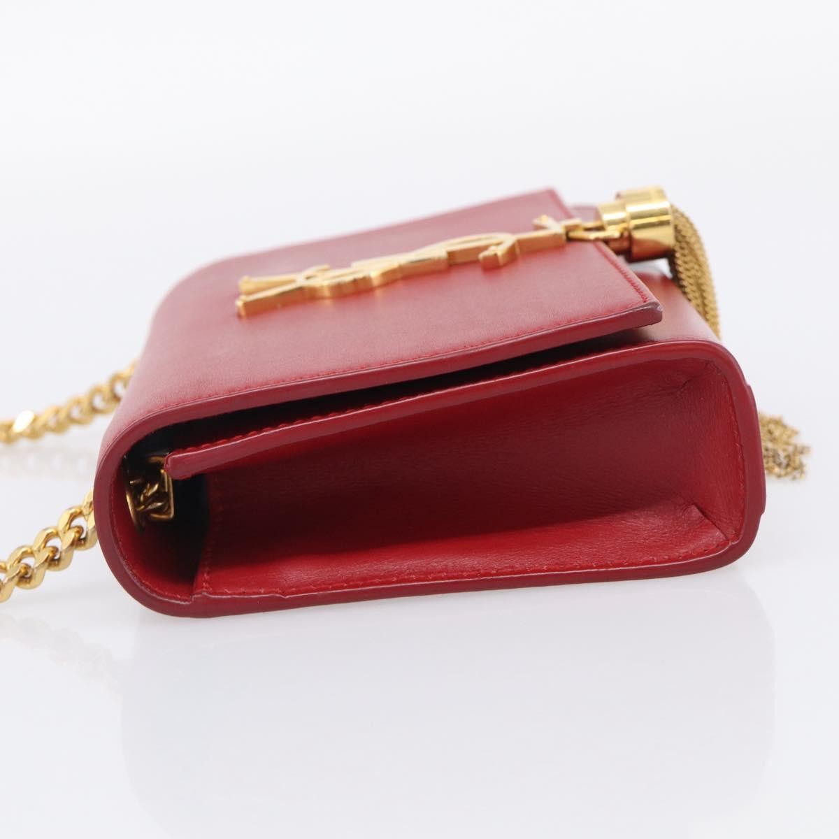 Saint Laurent Classic Monogram Leather Red Leather Crossbody Bag Bag (Pre-Owned)