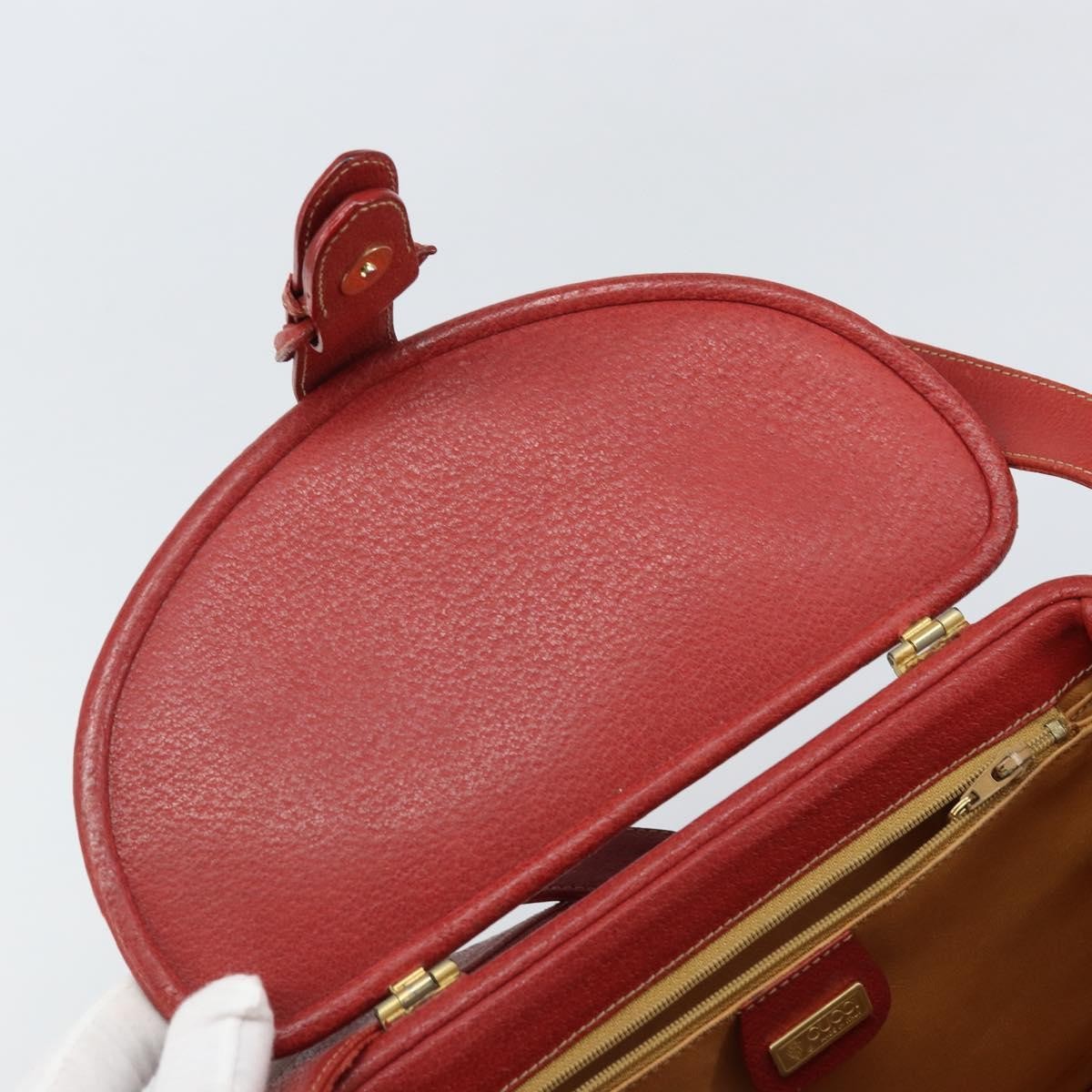 Gucci Vintage Leather Red Leather Shoulder Bag Bag (Pre-Owned)