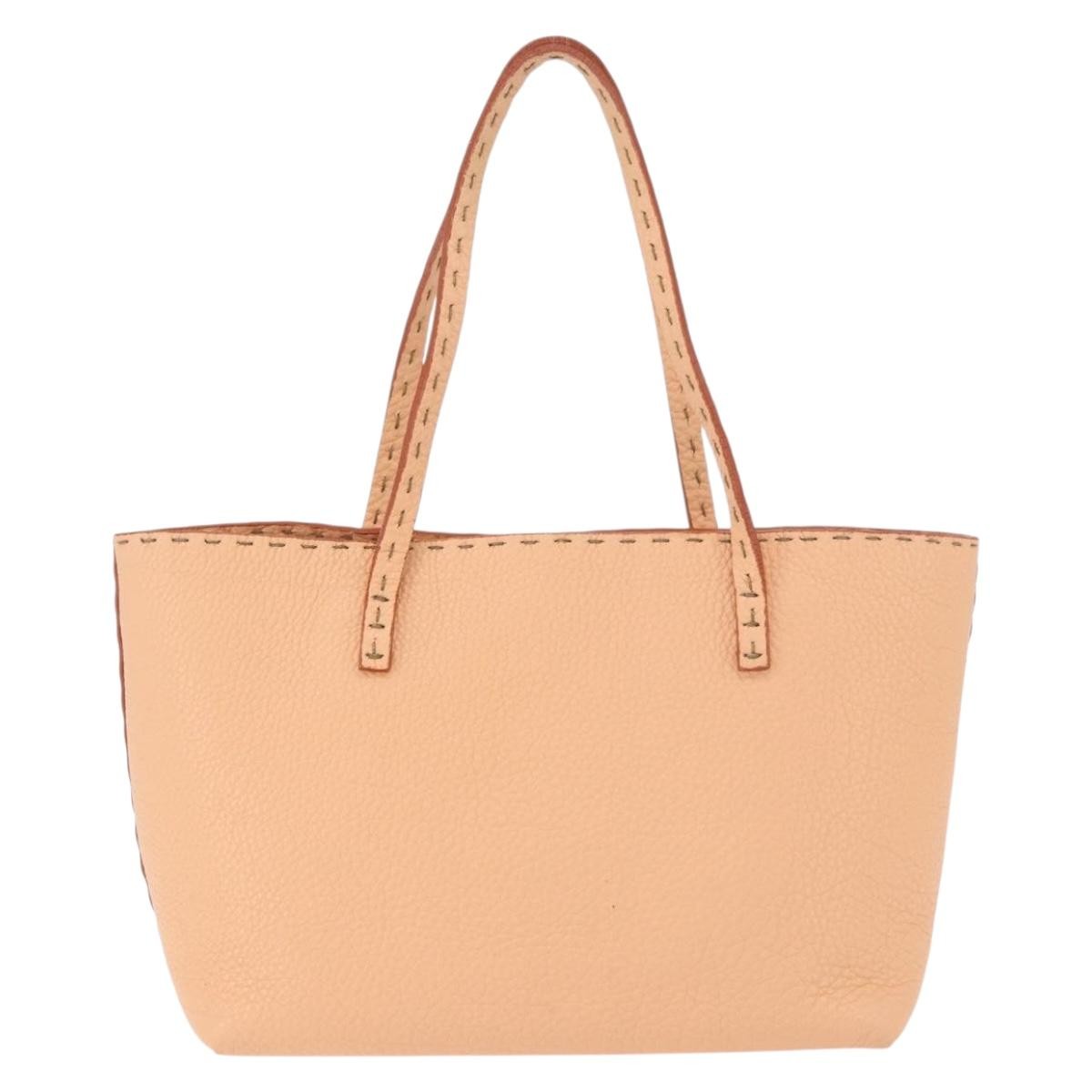 Fendi Selleria Carla Leather Orange Leather Tote Bag Bag (Pre-Owned)