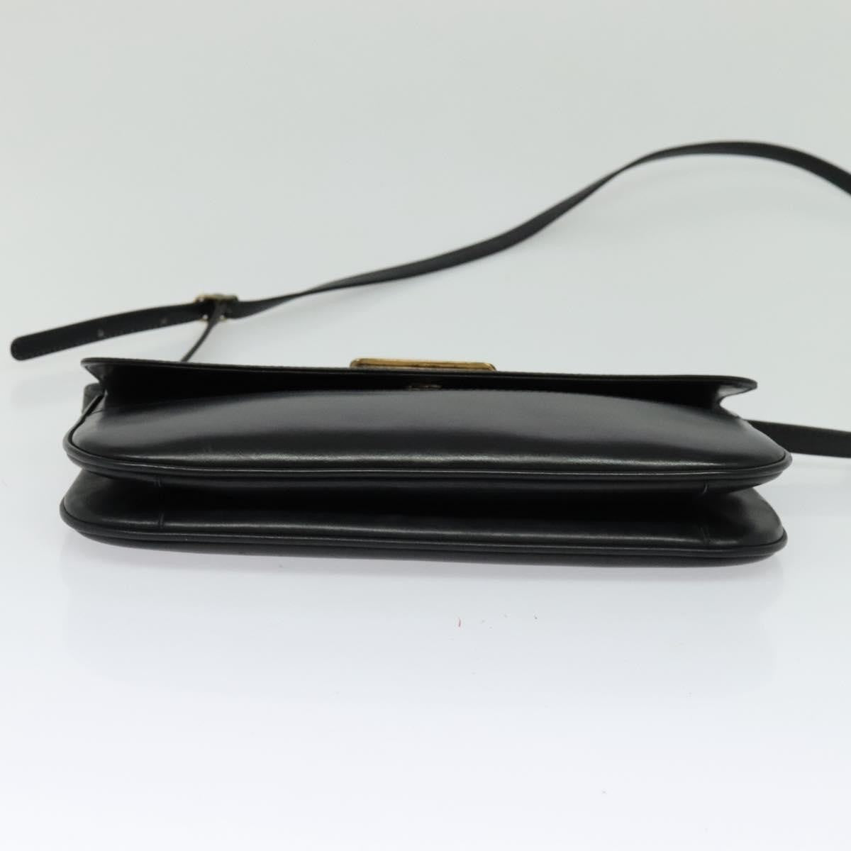 Bally Vintage Leather Black Leather Shoulder Bag Bag (Pre-Owned)