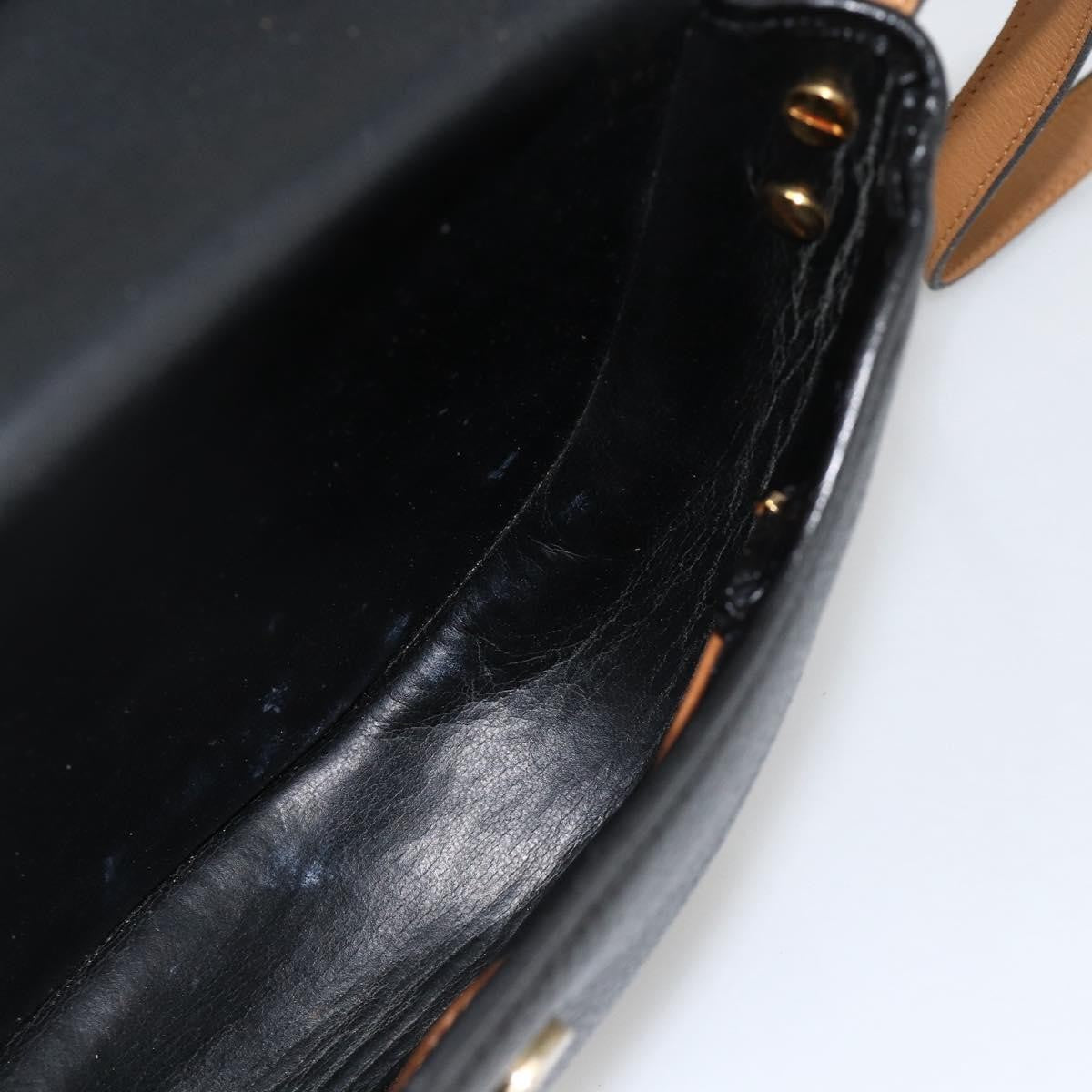 Christian Dior Cd Shoulder Bag Leather Black Leather Shoulder Bag Bag (Pre-Owned)