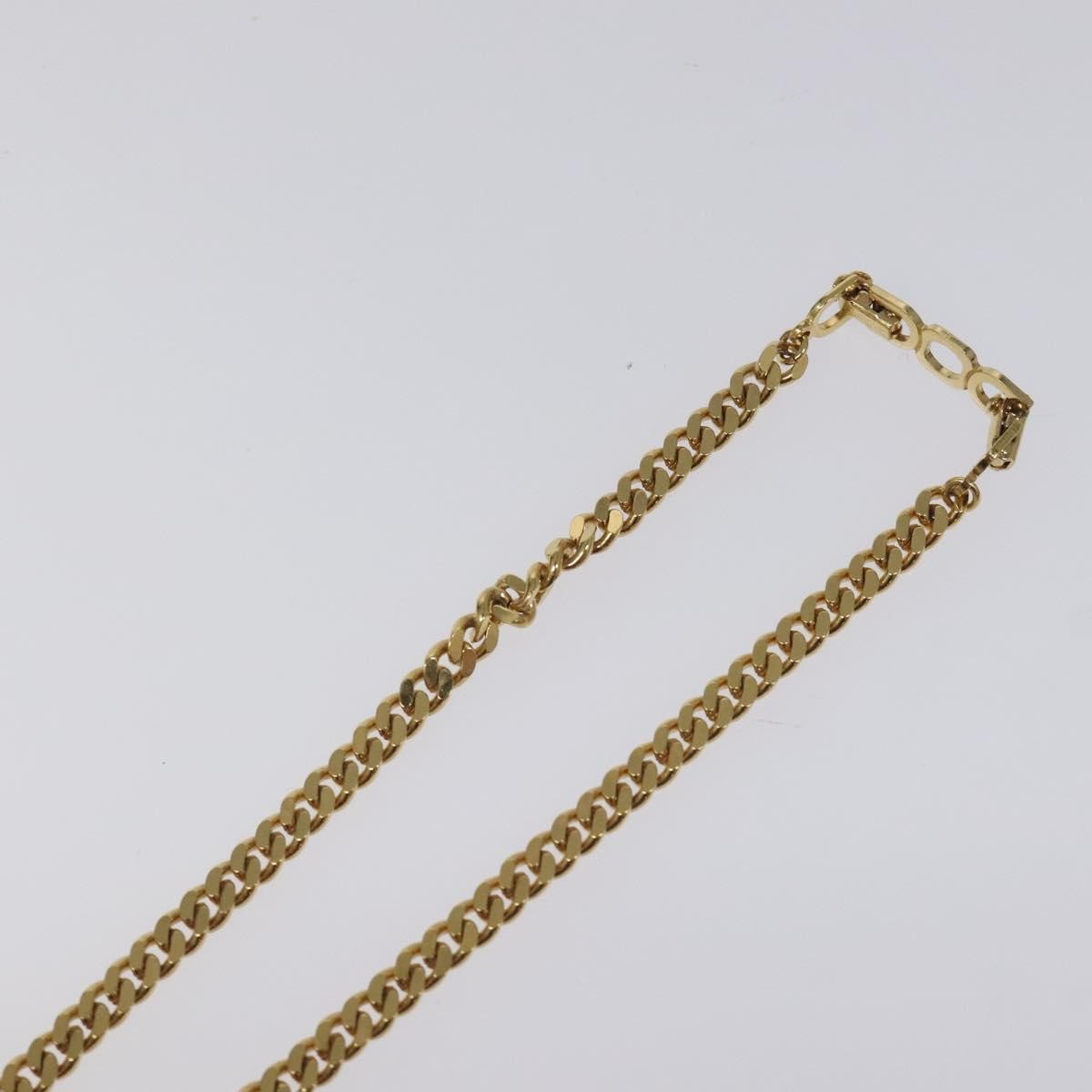 Christian Dior Cd Pendant Metal And Crystals Gold Metal Necklace Jewelry (Pre-Owned)