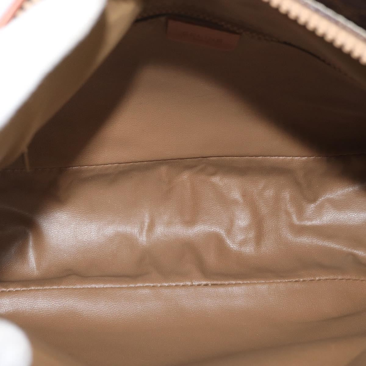 Celine Vintage Macadam Canvas And Leather Brown Canvas Handbag (Pre-Owned)