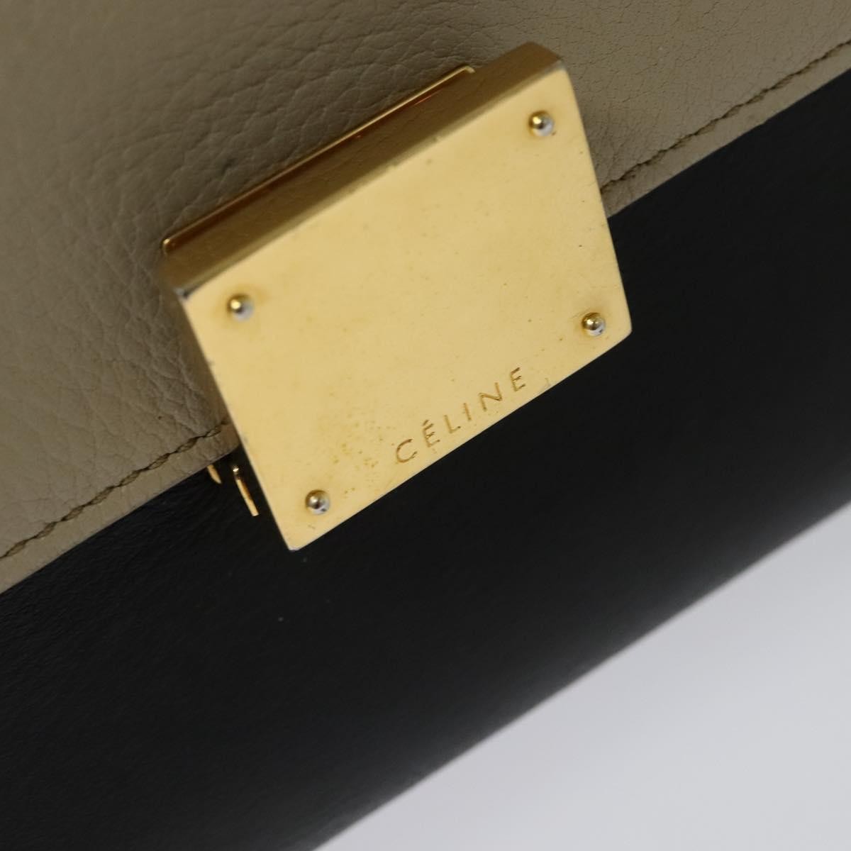 Celine Tricolor Trapeze Leather Beige Leather Handbag (Pre-Owned)