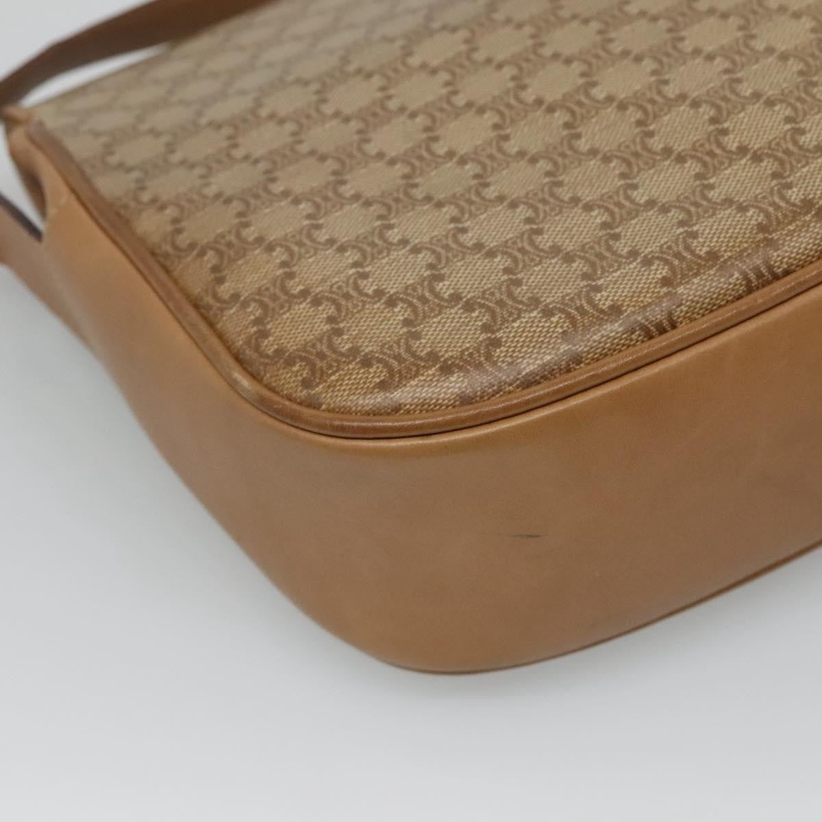 Celine Vintage Macadam Canvas And Leather Beige Canvas Shoulder Bag Bag (Pre-Owned)