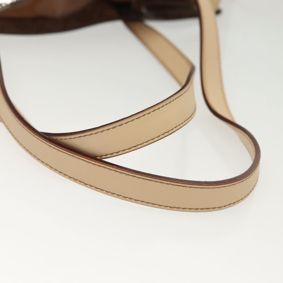 Salvatore Ferragamo Gancini Tote Vinyl Brown Plastic Tote Bag Bag (Pre-Owned)