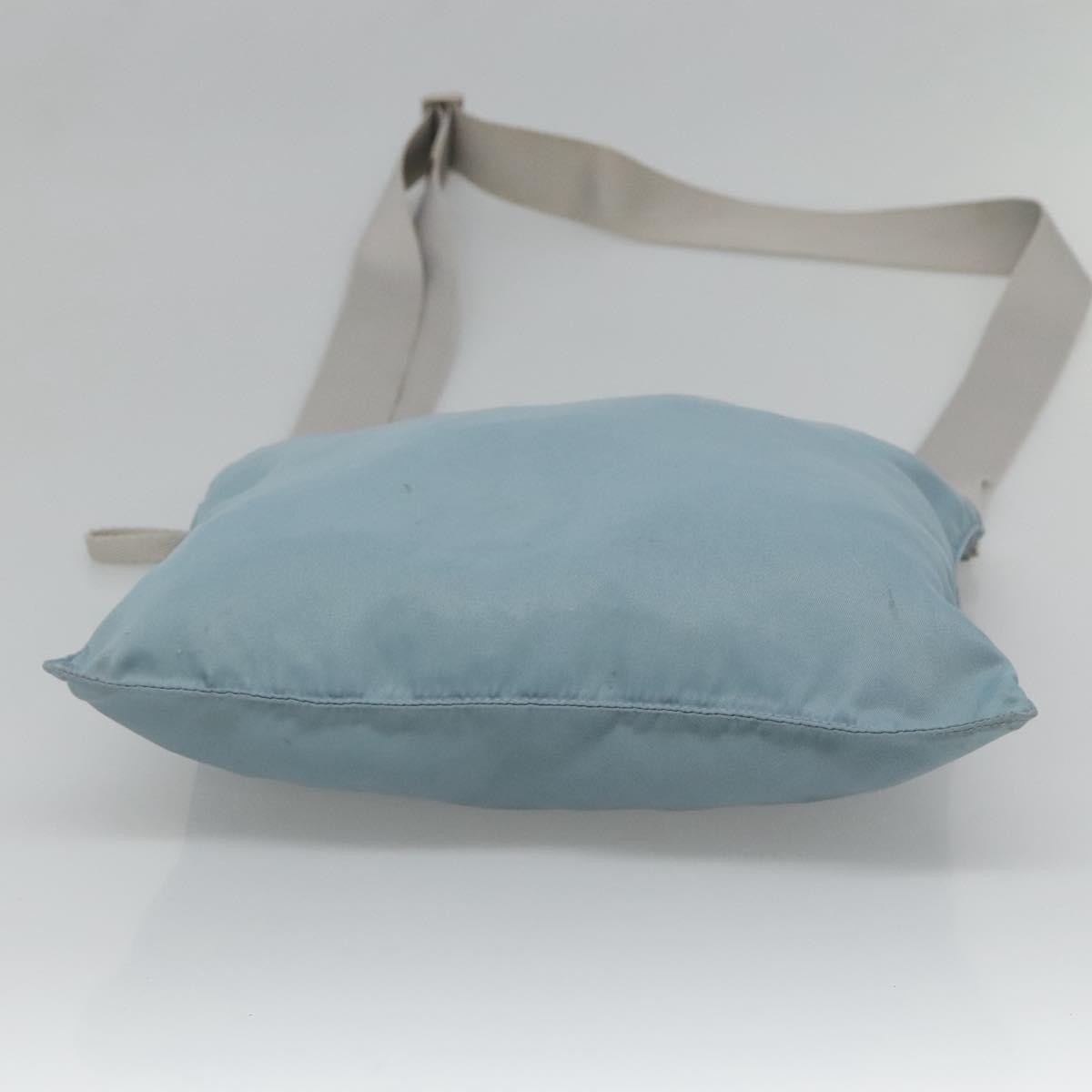 Prada Flat Messenger Tessuto Blue Nylon Shoulder Bag Bag (Pre-Owned)