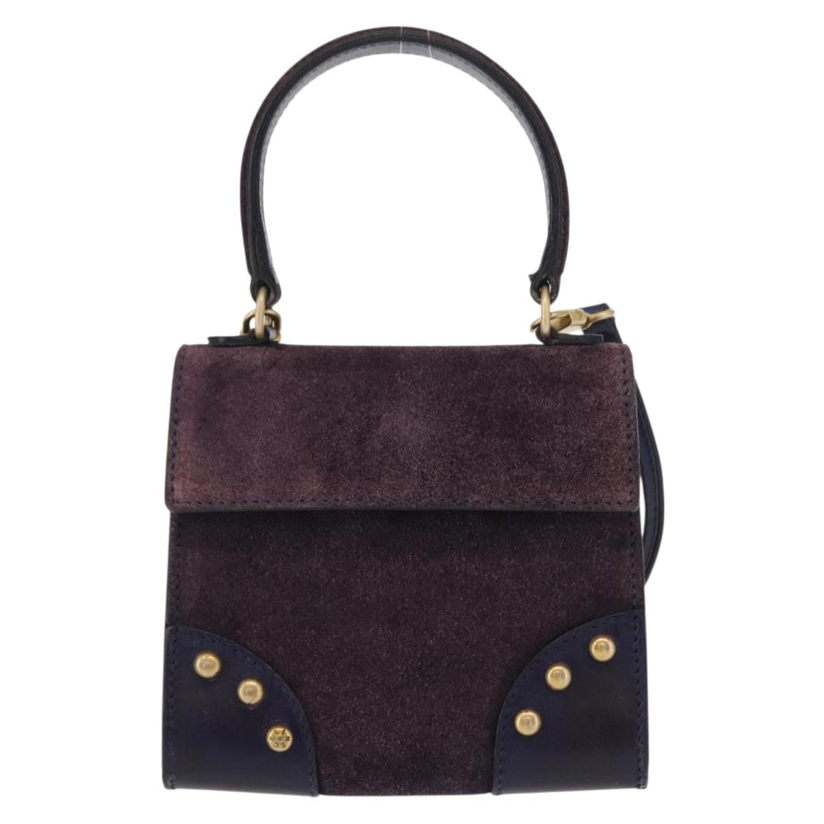 Celine Handbag Suede Purple Suede Handbag (Pre-Owned)