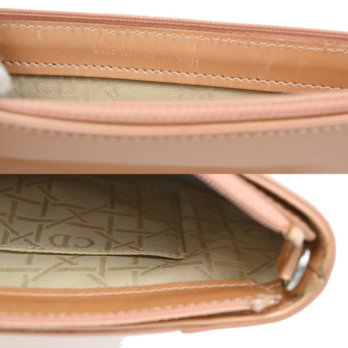 Christian Dior Malice Tote Leather Beige Patent_Leather Tote Bag Bag (Pre-Owned)