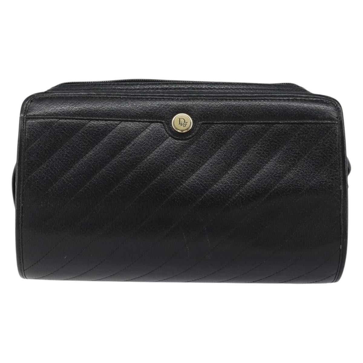 Christian Dior Vintage Leather Black Leather Shoulder Bag Bag (Pre-Owned)