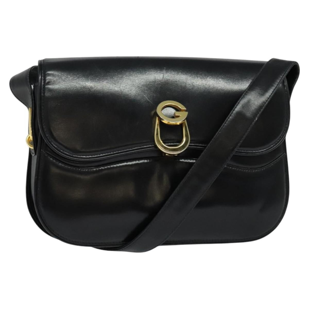 Gucci Vintage Leather Black Leather Shoulder Bag Bag (Pre-Owned)