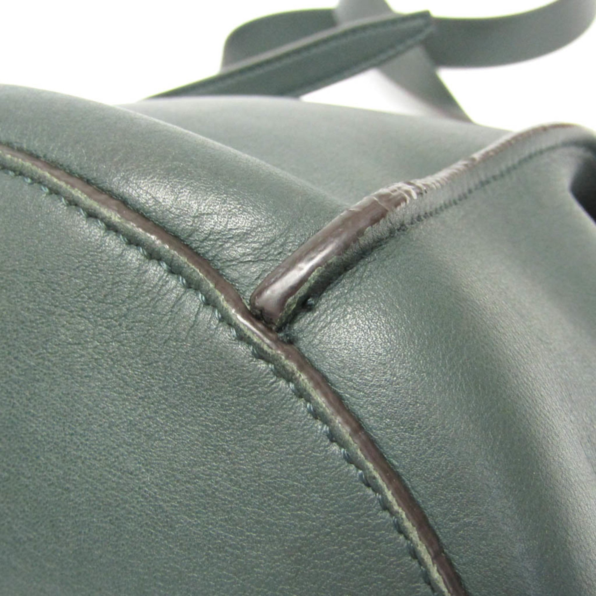Celine Long Strap Big Bag Bucket Leather Khaki Leather Shoulder Bag Bag (Pre-Owned)