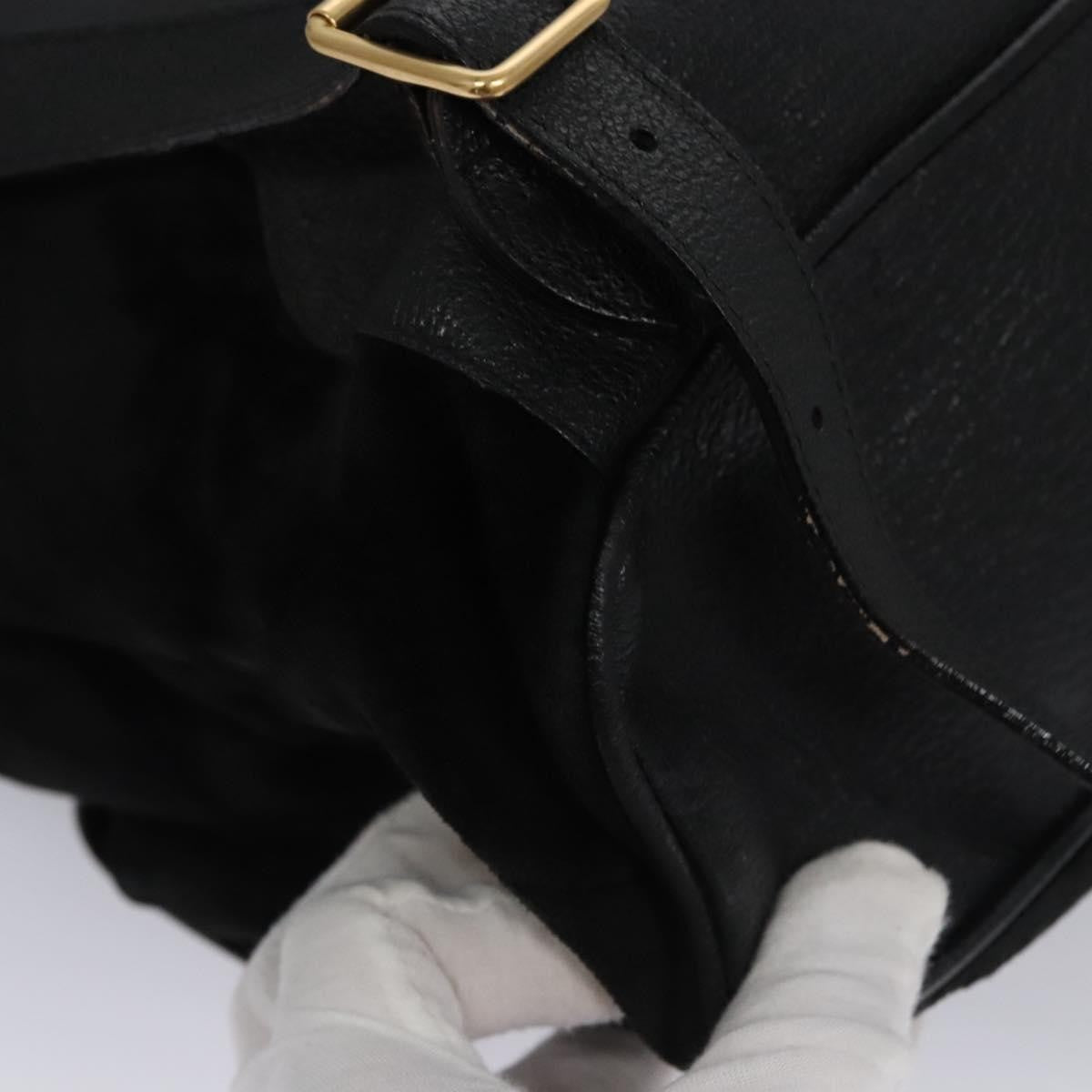 Gucci Vintage Bamboo Suede Black Suede Backpack Bag (Pre-Owned)