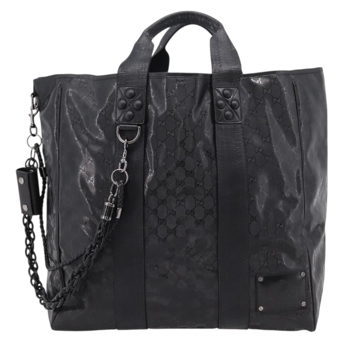 Gucci Indy Tote Pvc Leather Black Pvc Tote Bag Bag (Pre-Owned)