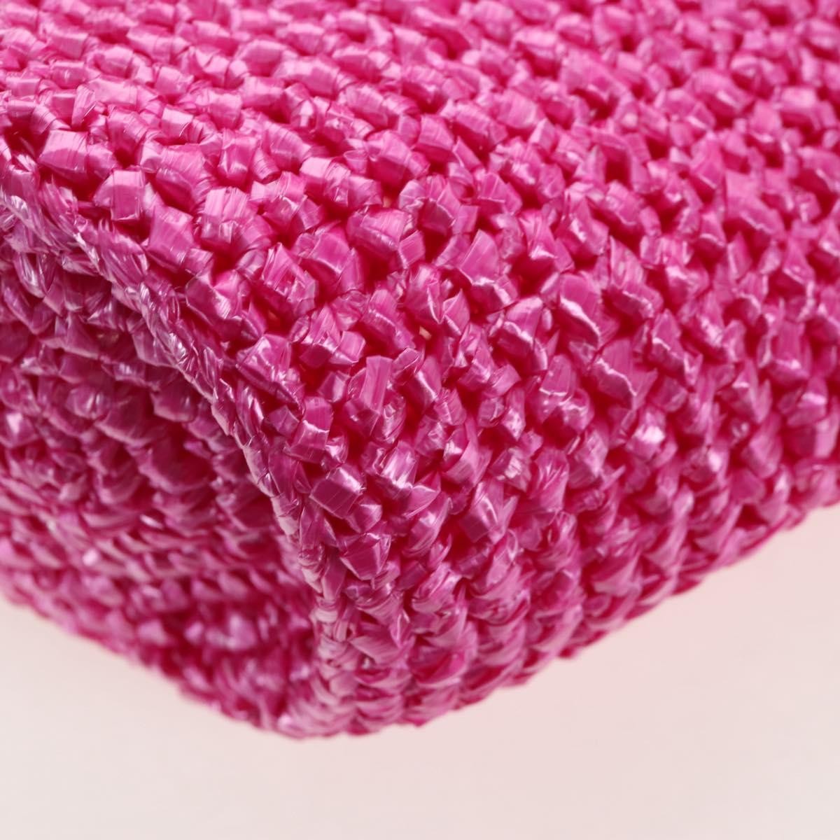 Balenciaga Le Cagole Panier Woven Raffia And Leather Pink Plastic Tote Bag Bag (Pre-Owned)