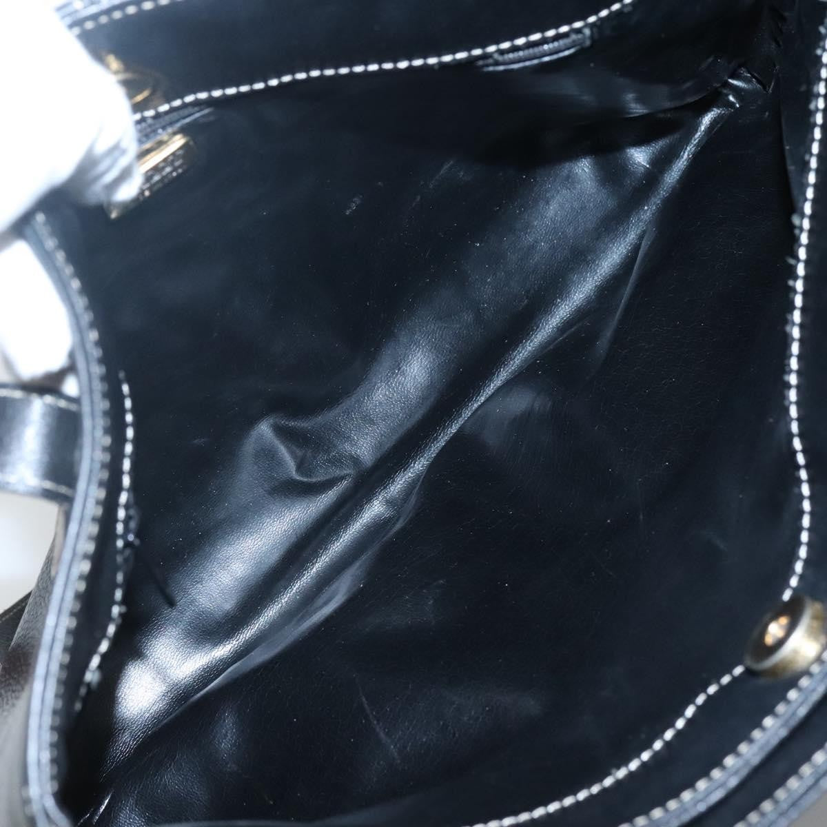 Bally Vintage Leather Black Leather Handbag (Pre-Owned)