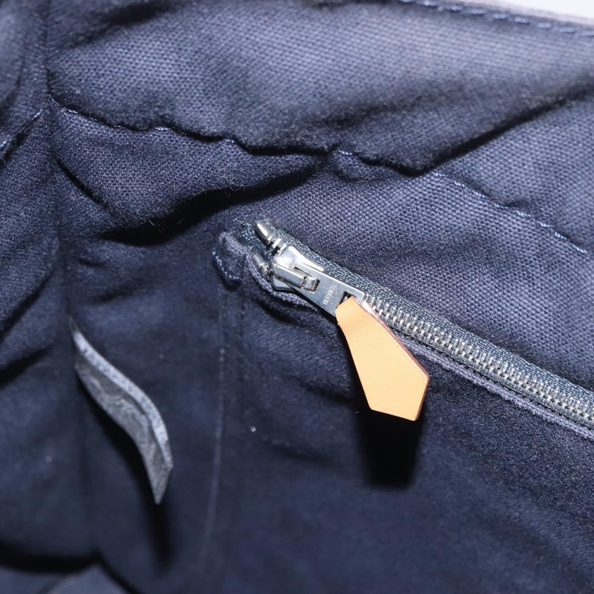 Hermes Fourre Tout Tote Canvas Navy Canvas Tote Bag Bag (Pre-Owned)