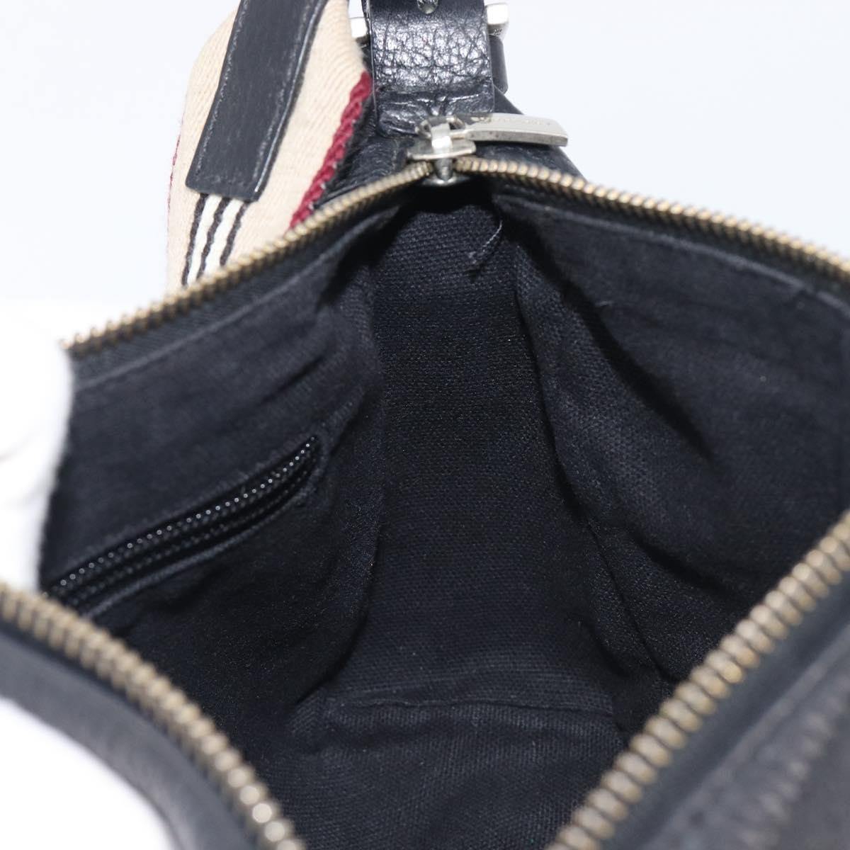 Burberry Shoulder Leather Black Leather Shoulder Bag Bag (Pre-Owned)