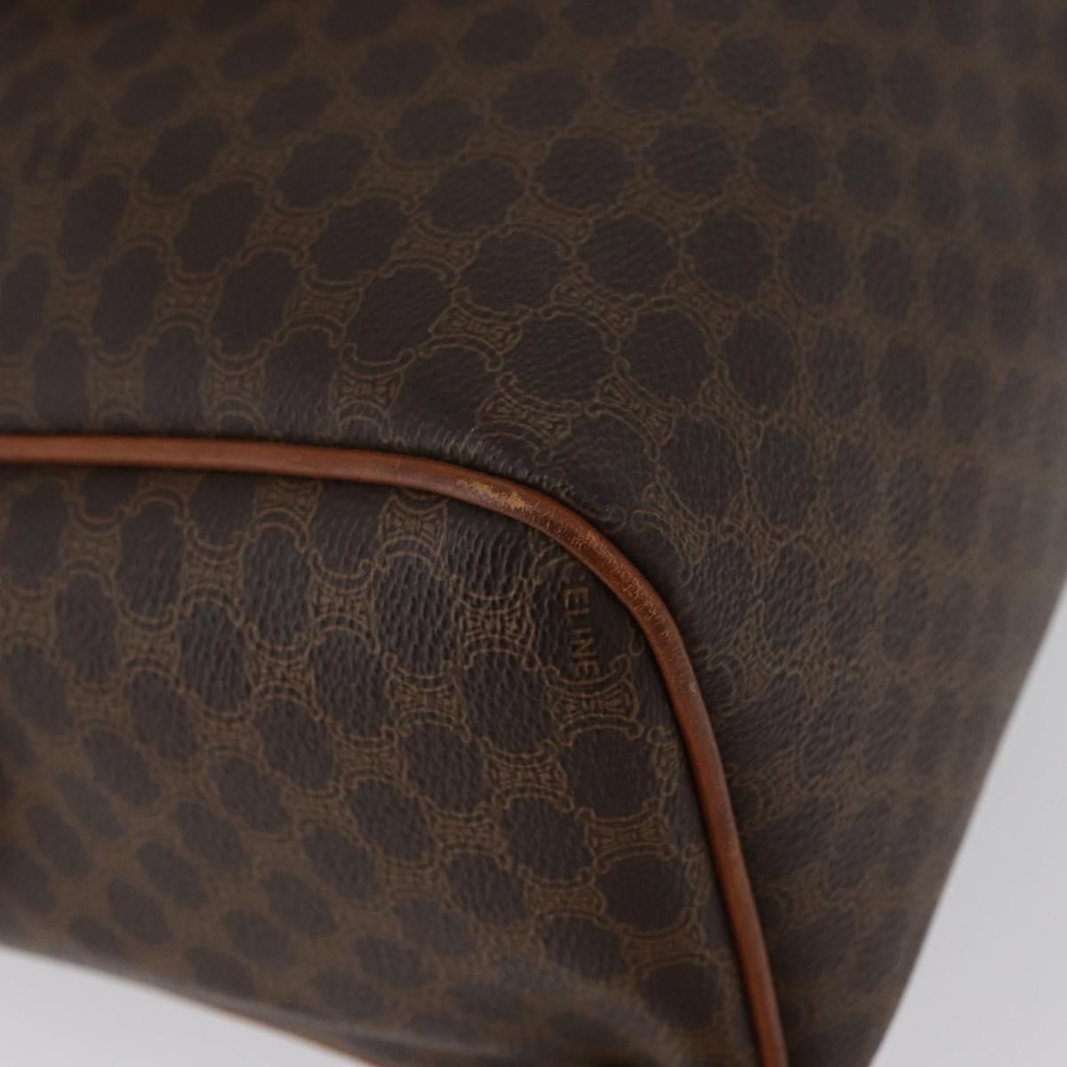 Celine Vintage Macadam Canvas And Leather Brown Canvas Handbag (Pre-Owned)