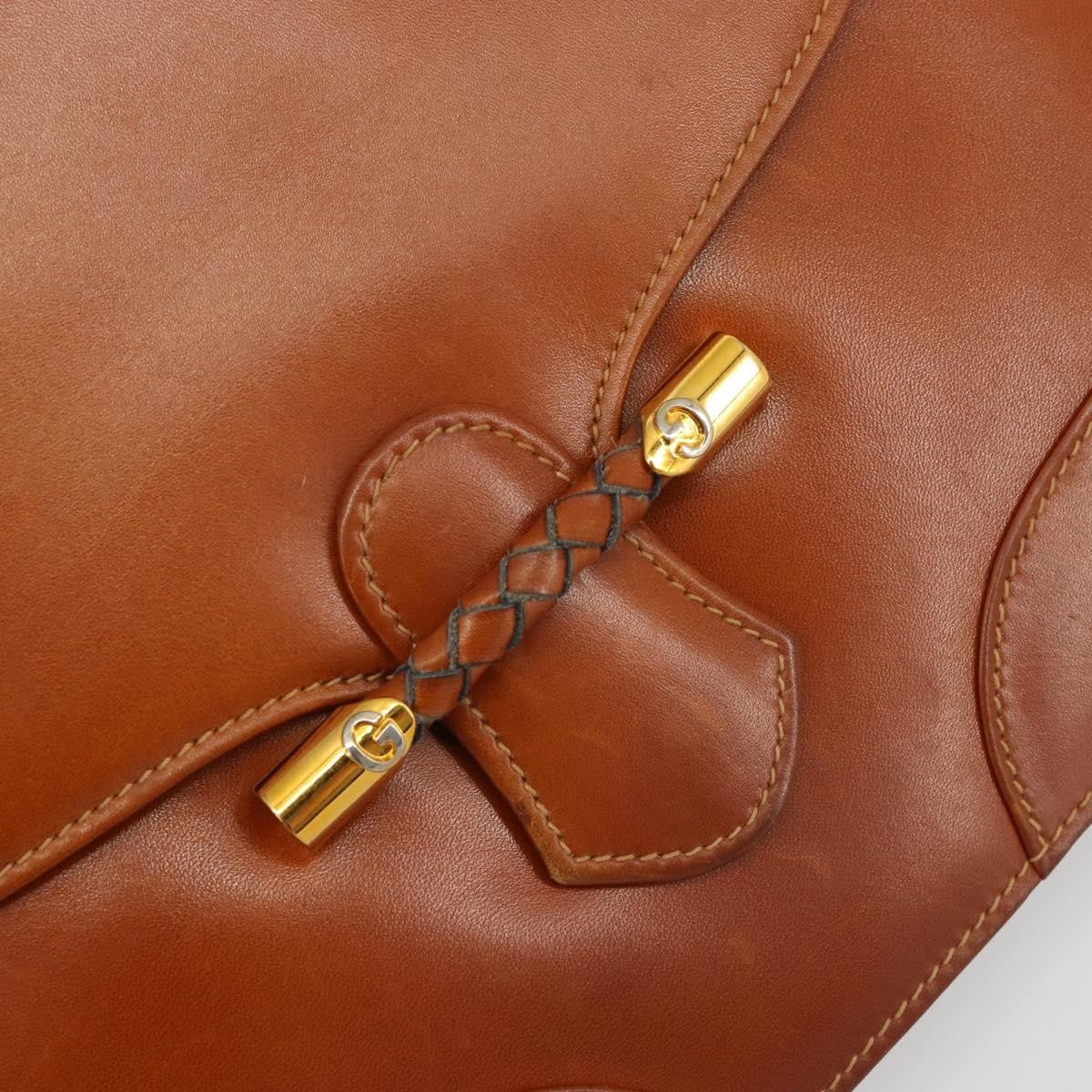 Gucci Vintage Clutch Leather Brown Leather Clutche & Pouche Bag (Pre-Owned)