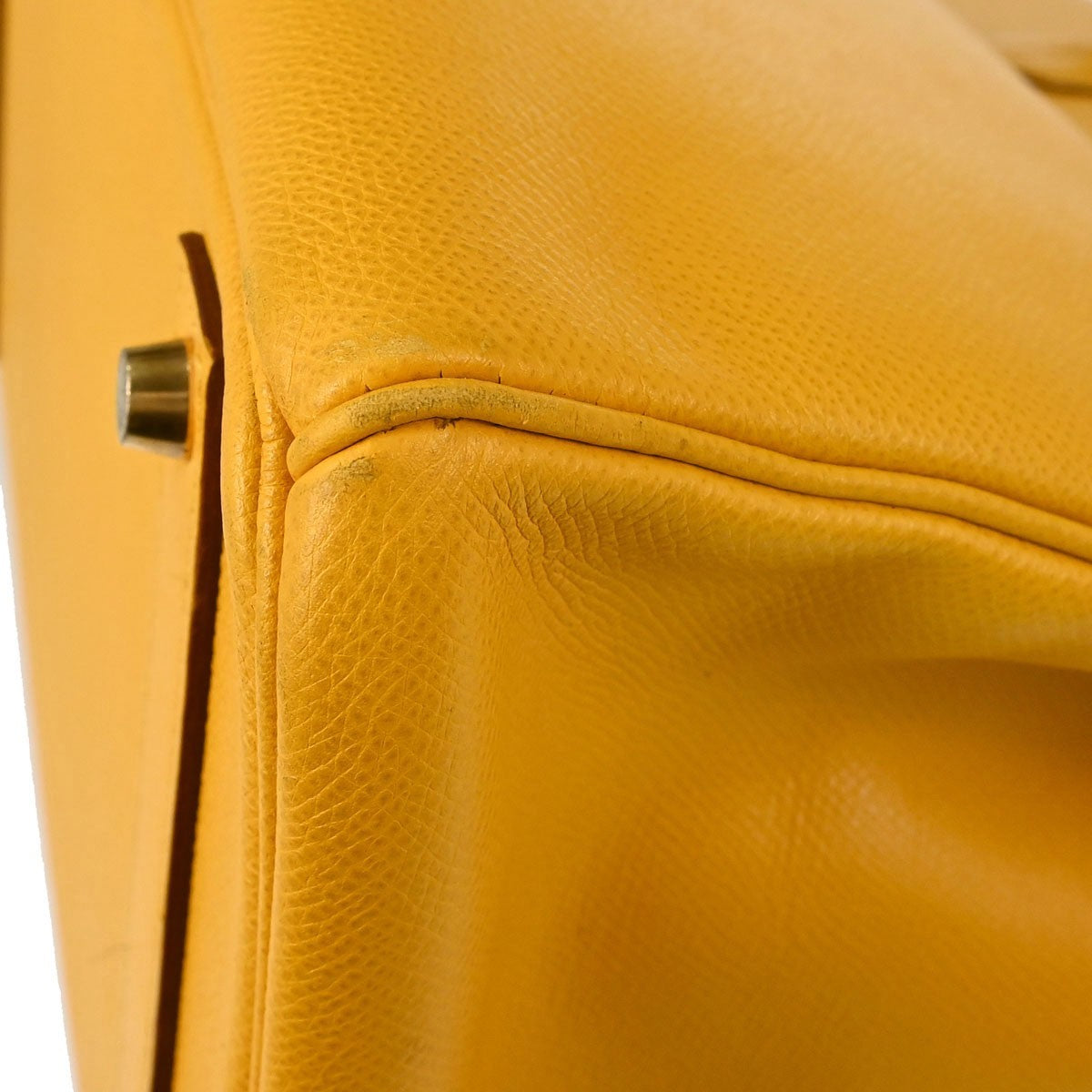 Hermes Birkin Yellow Courchevel With Gold Hardware Yellow Calfskin Handbag (Pre-Owned)
