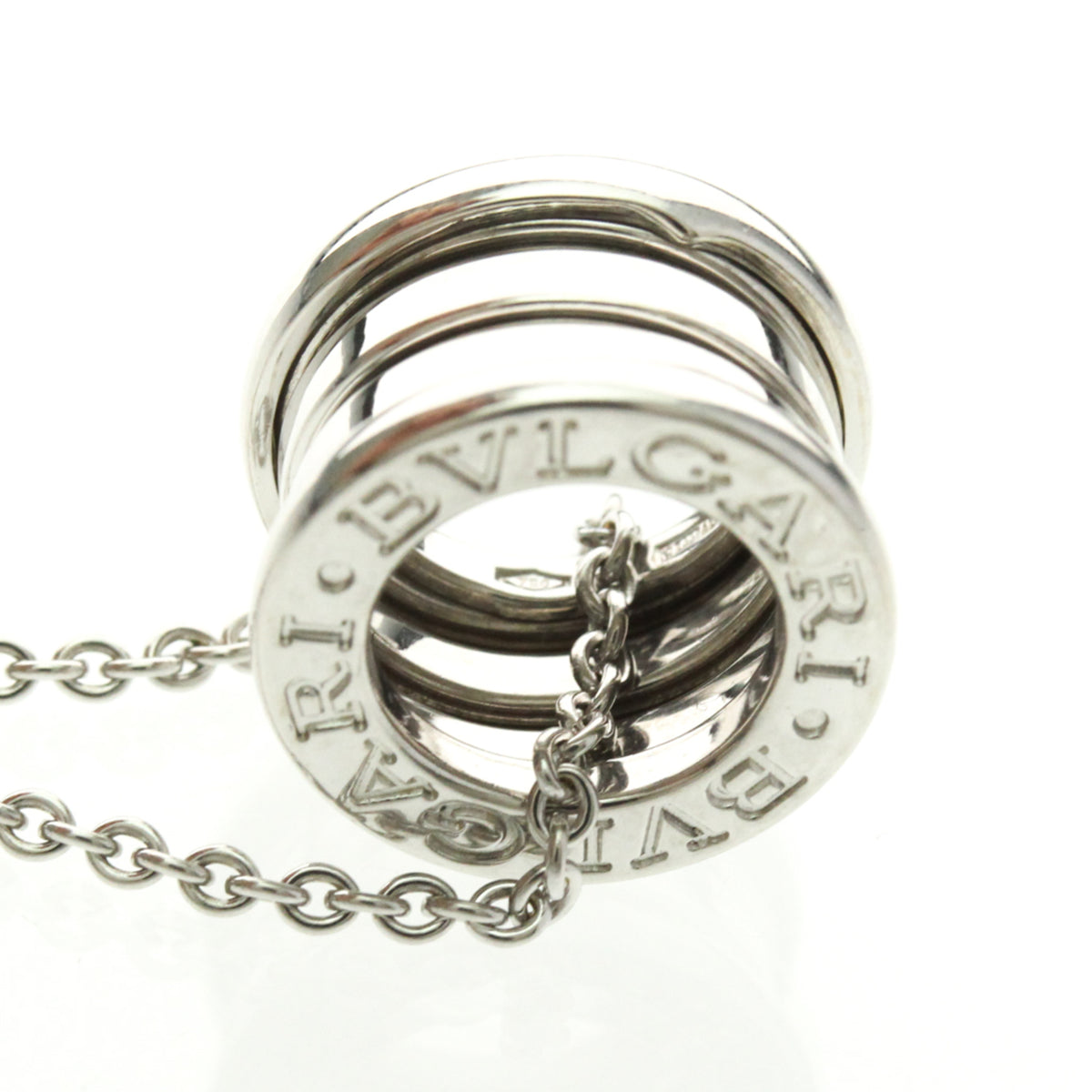 Bvlgari B.Zero1 Pendant 18K White Gold Silver White_Gold Necklace Jewelry (Pre-Owned)