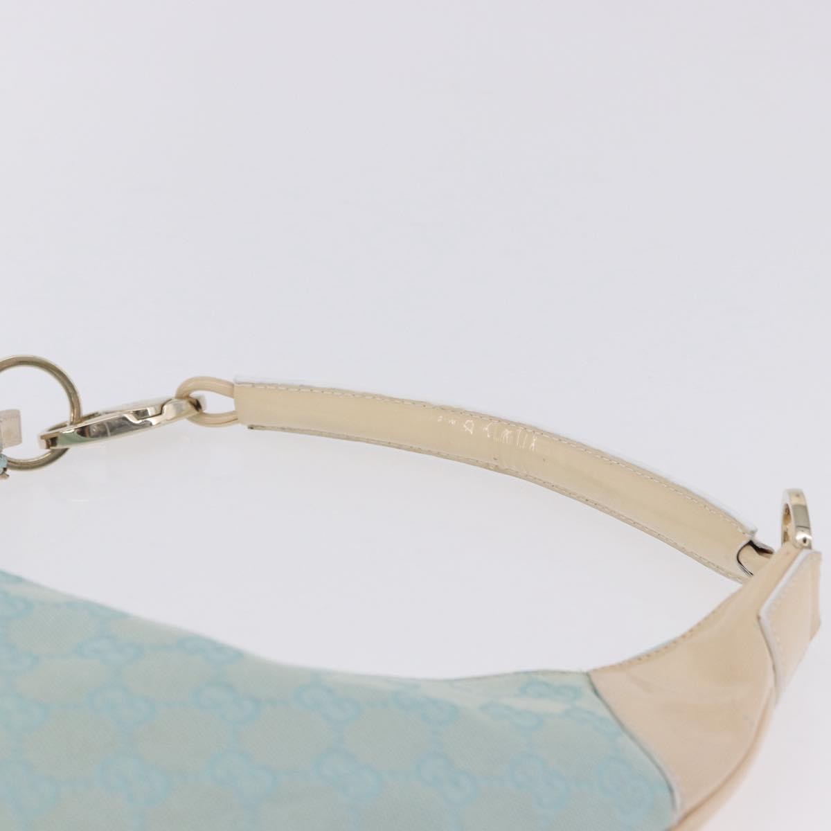 Gucci Vintage Zip Hobo Gg Canvas And Patent Blue Canvas Shoulder Bag Bag (Pre-Owned)
