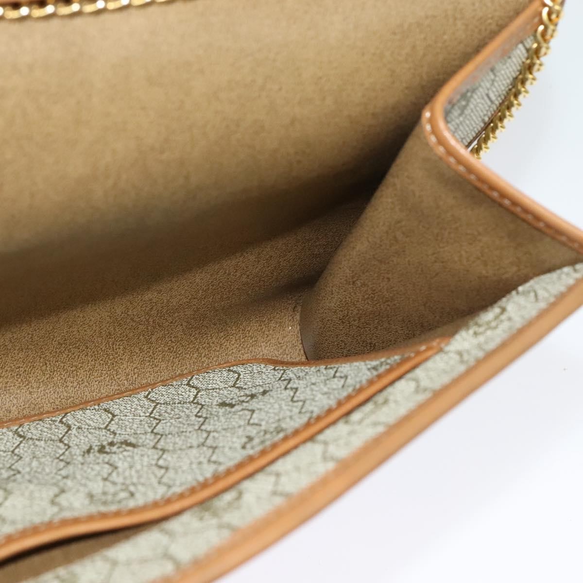 Christian Dior Vintage Honeycomb Chain Canvas Beige Canvas Bag (Pre-Owned)