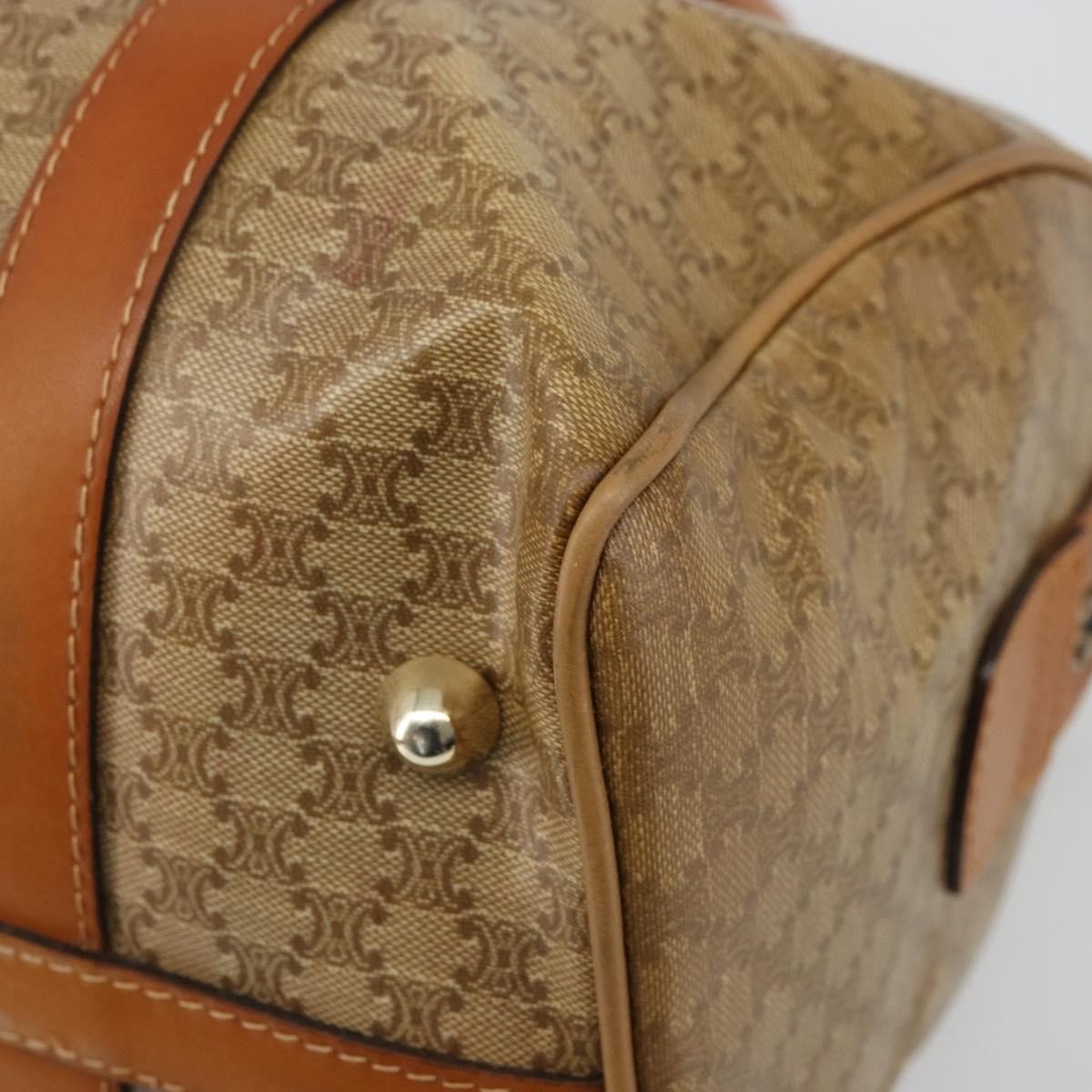 Celine Vintage Macadam Canvas And Leather Beige Canvas Handbag (Pre-Owned)