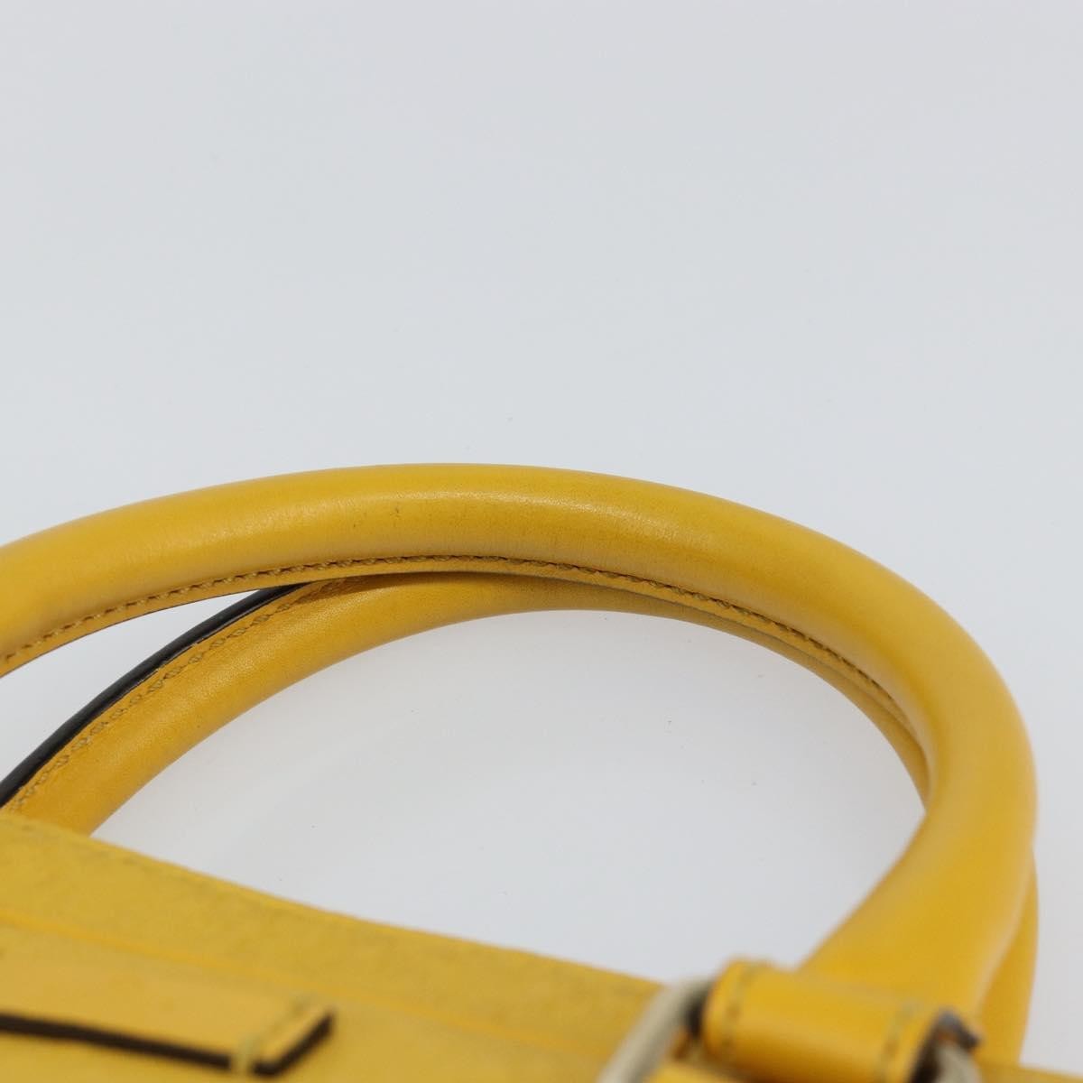 Gucci Diamante Bright Leather Yellow Leather Bag (Pre-Owned)