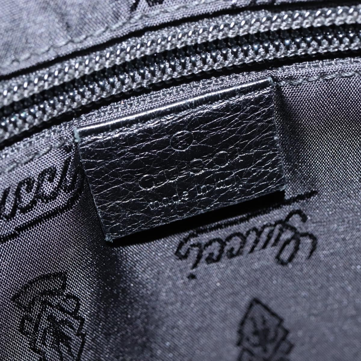 Gucci Front Zip Messenger Leather Black Leather Shoulder Bag Bag (Pre-Owned)