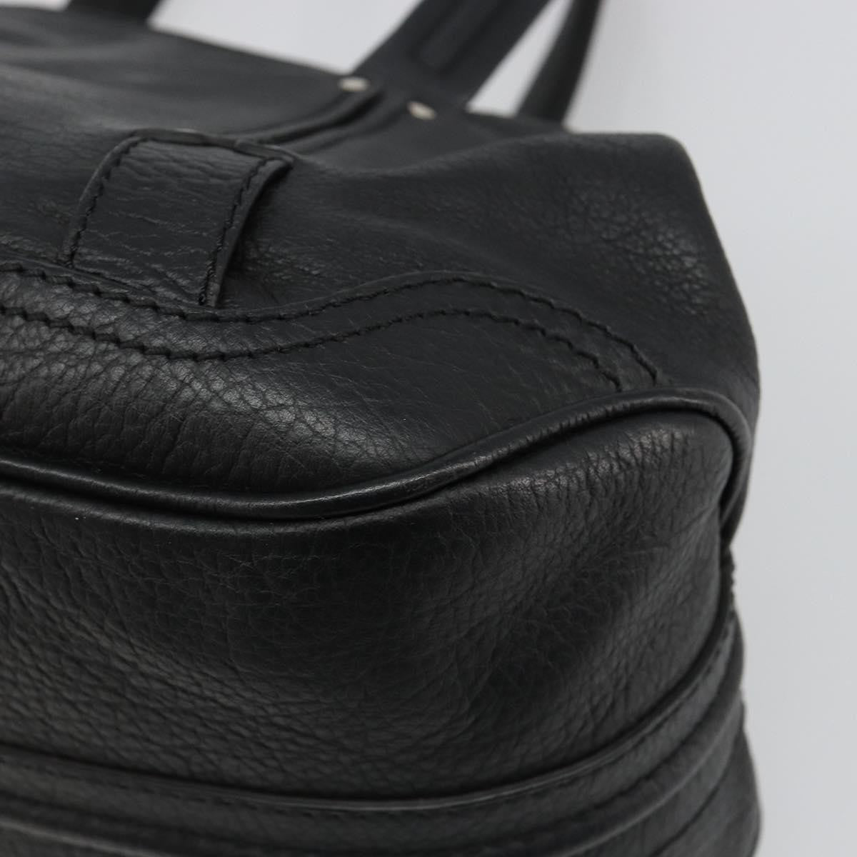 Celine Shoulder Leather Black Leather Shoulder Bag Bag (Pre-Owned)