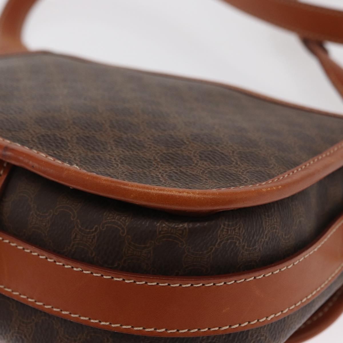 Celine Macadam Shoulder Canvas Brown Canvas Crossbody Bag Bag (Pre-Owned)