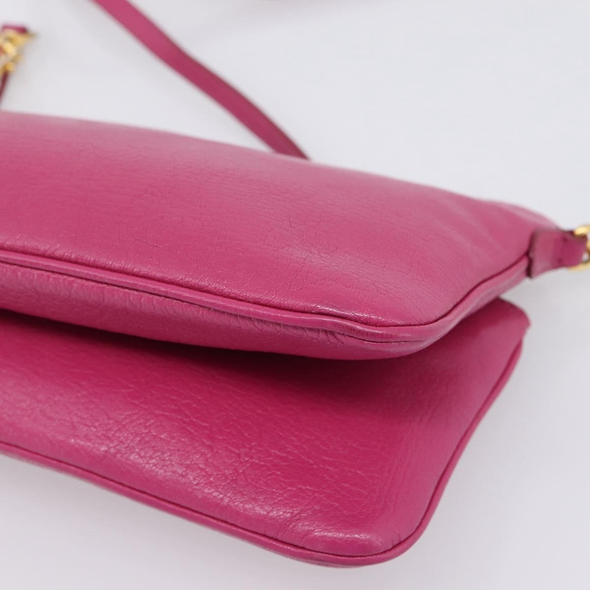 Miu Miu Madras Double Zip Leather Pink Leather Crossbody Bag Bag (Pre-Owned)