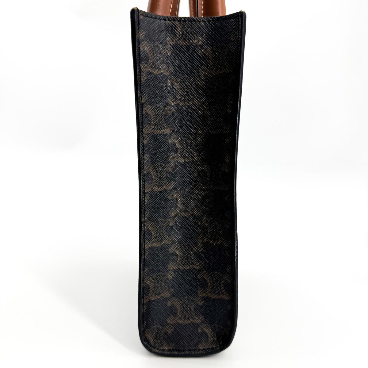 Celine Vertical Cabas Triomphe Coated Canvas Black Canvas Tote Bag Bag (Pre-Owned)