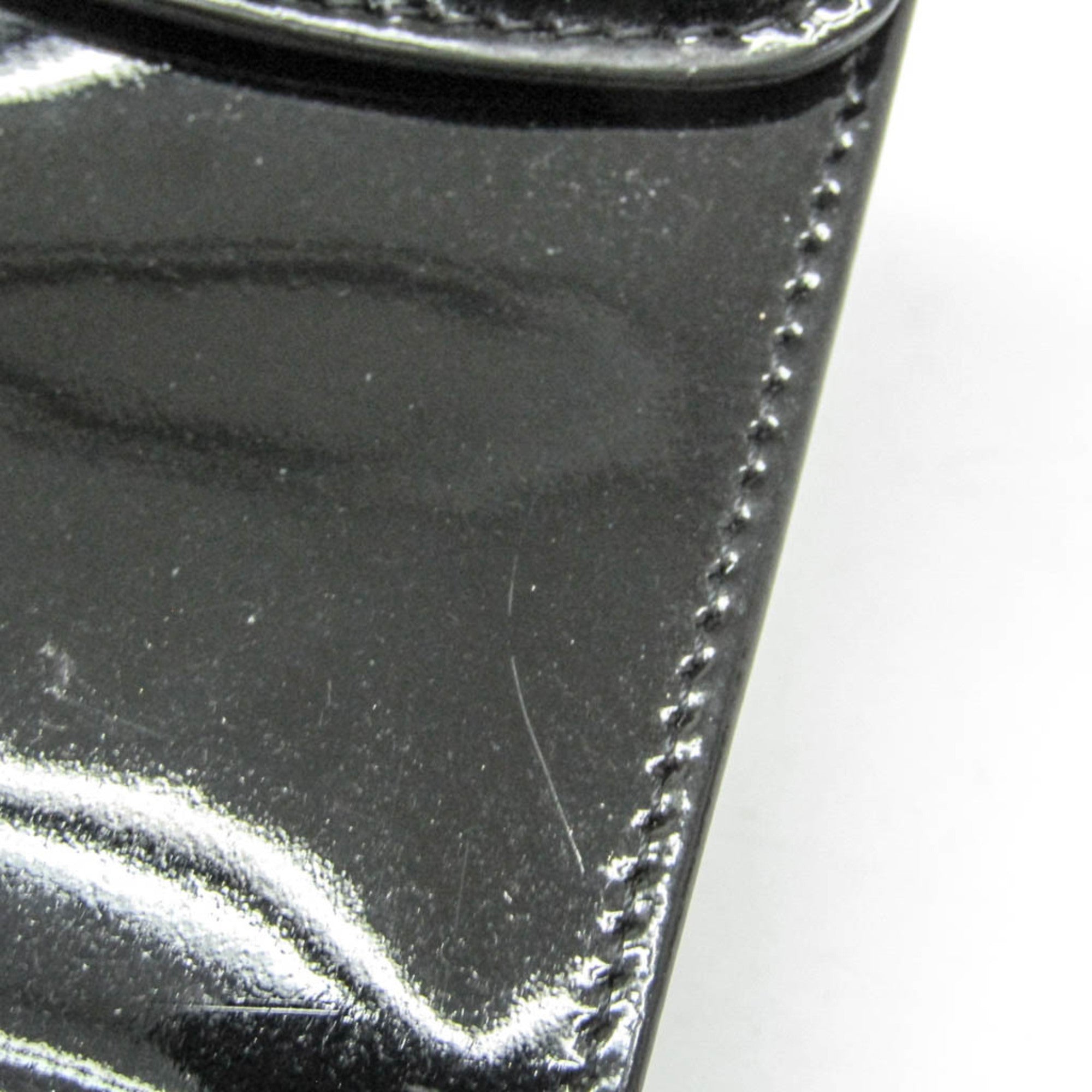 Chanel Key Pouch Patent Black Leather Clutche & Pouche Bag (Pre-Owned)