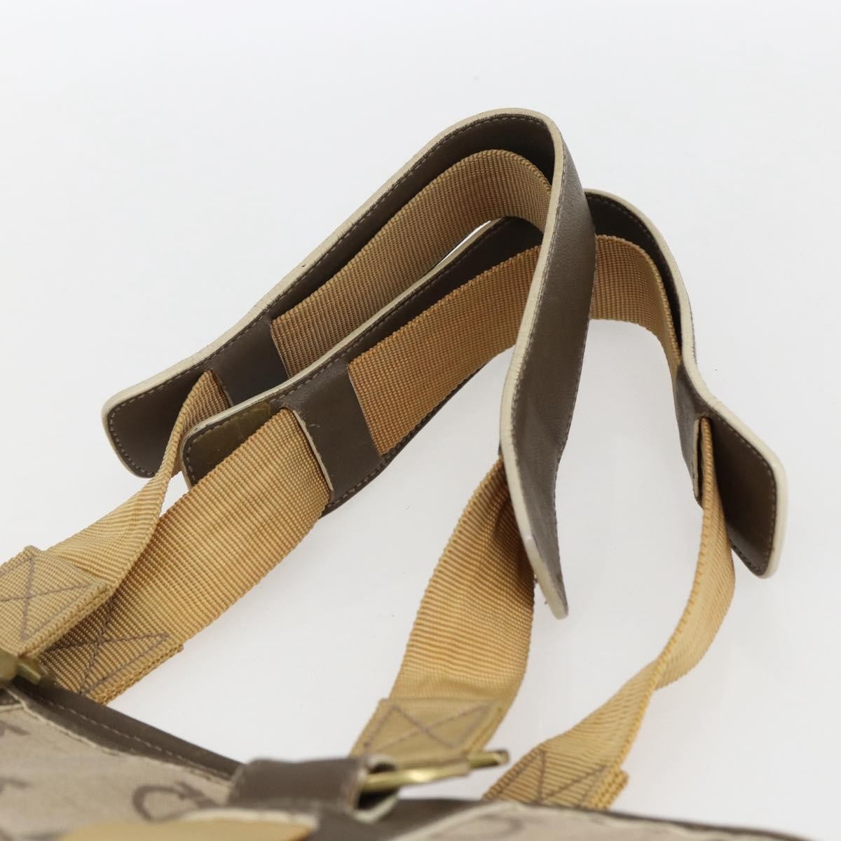 Salvatore Ferragamo Gancini Canvas Beige Canvas Handbag (Pre-Owned)