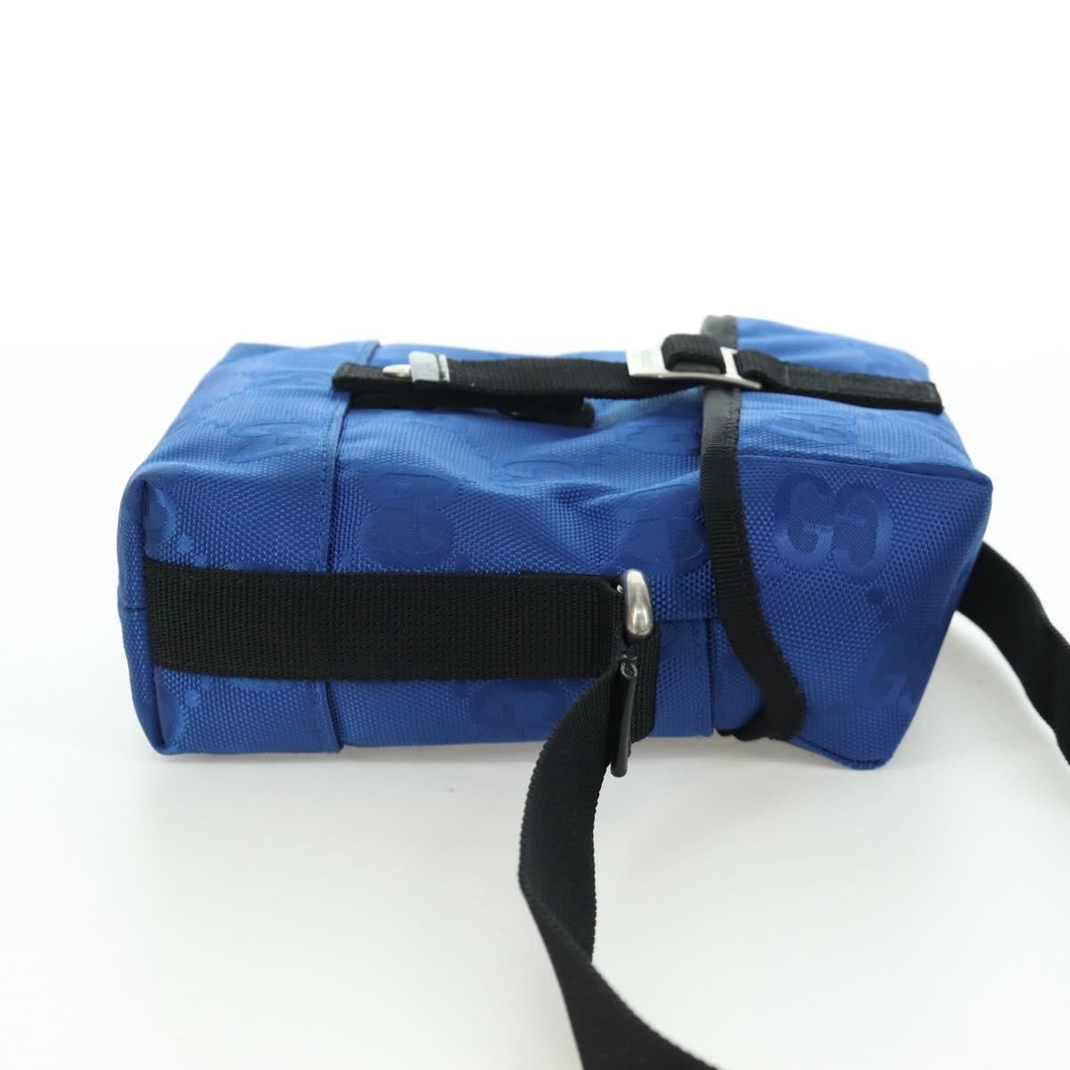 Gucci Off The Grid Buckle Messenger Gg Econyl Blue Canvas Handbag (Pre-Owned)