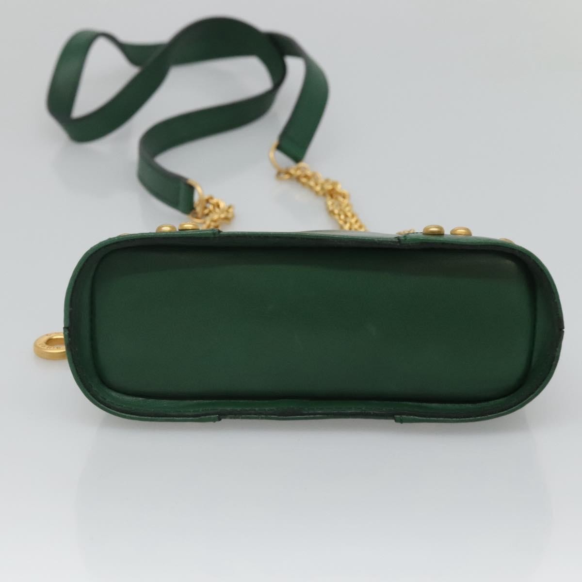 Celine Chain Vertical Quilted Lambskin Green Leather Shoulder Bag Bag (Pre-Owned)