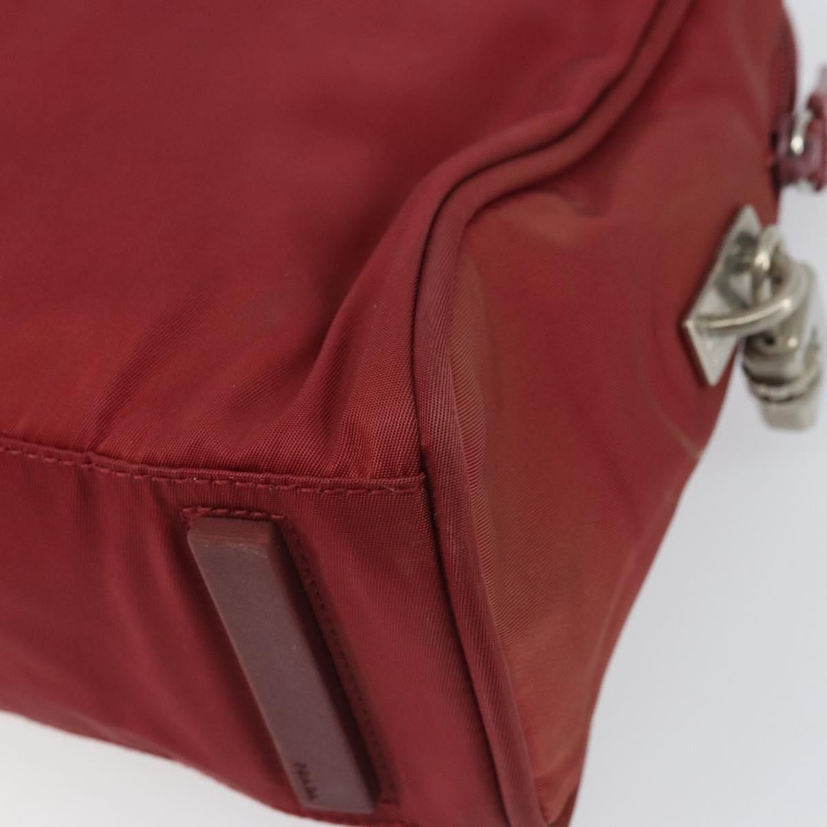 Prada Zip Around Tote Tessuto Red Nylon Shoulder Bag Bag (Pre-Owned)