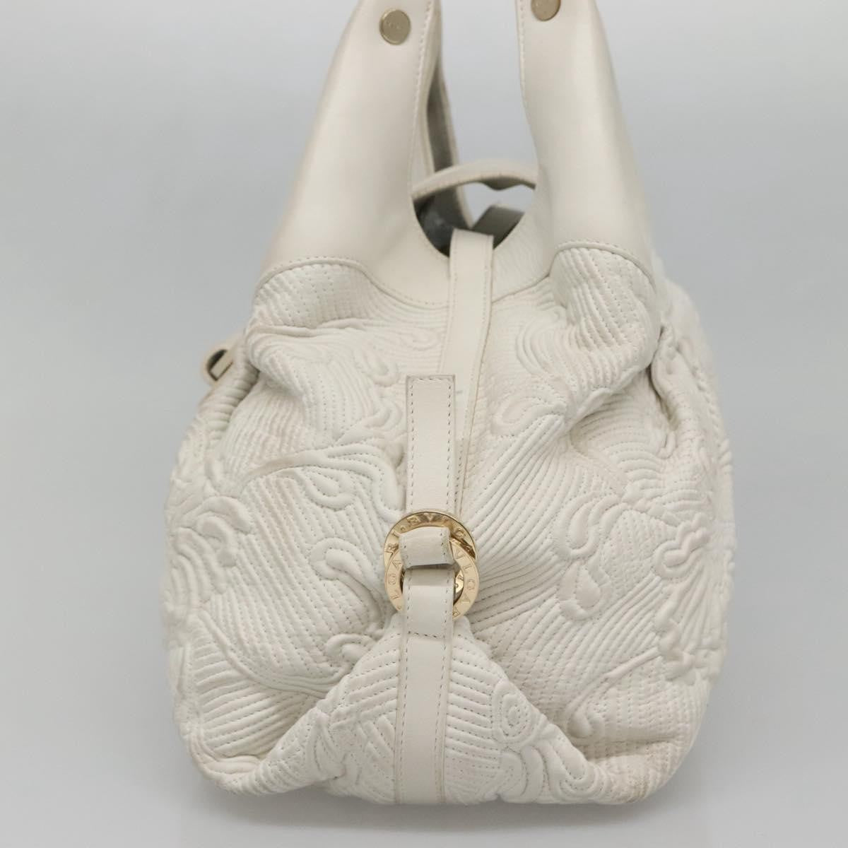 Bvlgari Chandra Hobo Leather White Leather Handbag (Pre-Owned)