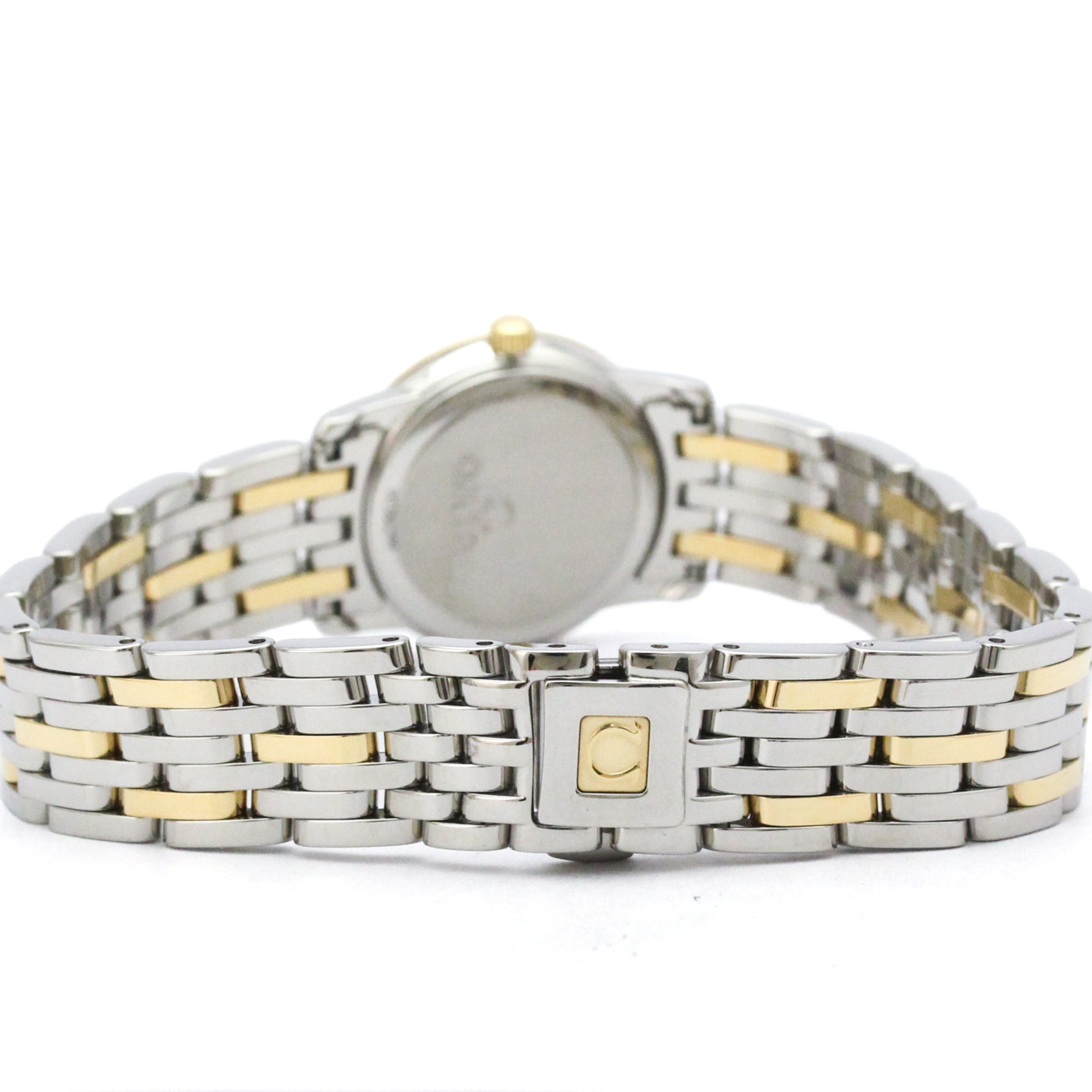 Omega De Ville Prestige Quartz Stainless Steel And Yellow Gold With Diamond Bezel And Markers Watch (Pre-Owned)