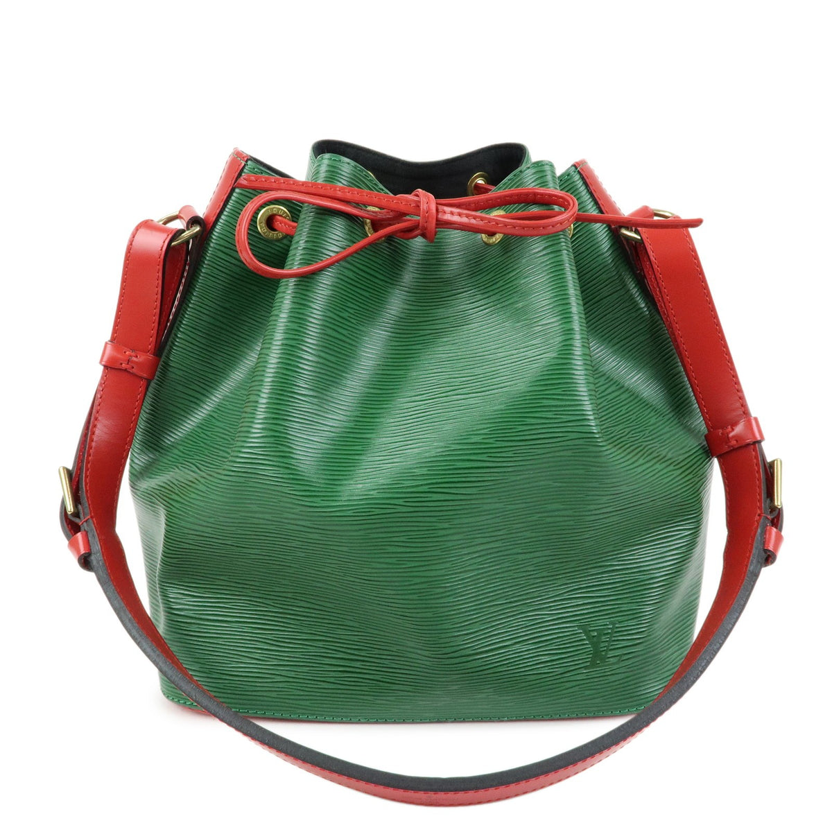 Louis Vuitton Bicolor Petit Noe Epi Leather Green Leather Handbag (Pre-Owned)