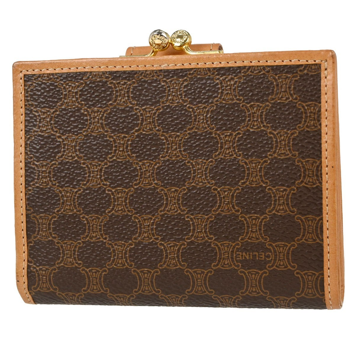 Celine Bifold Triomphe Coated Canvas Brown Pvc Wallets Accessory (Pre-Owned)