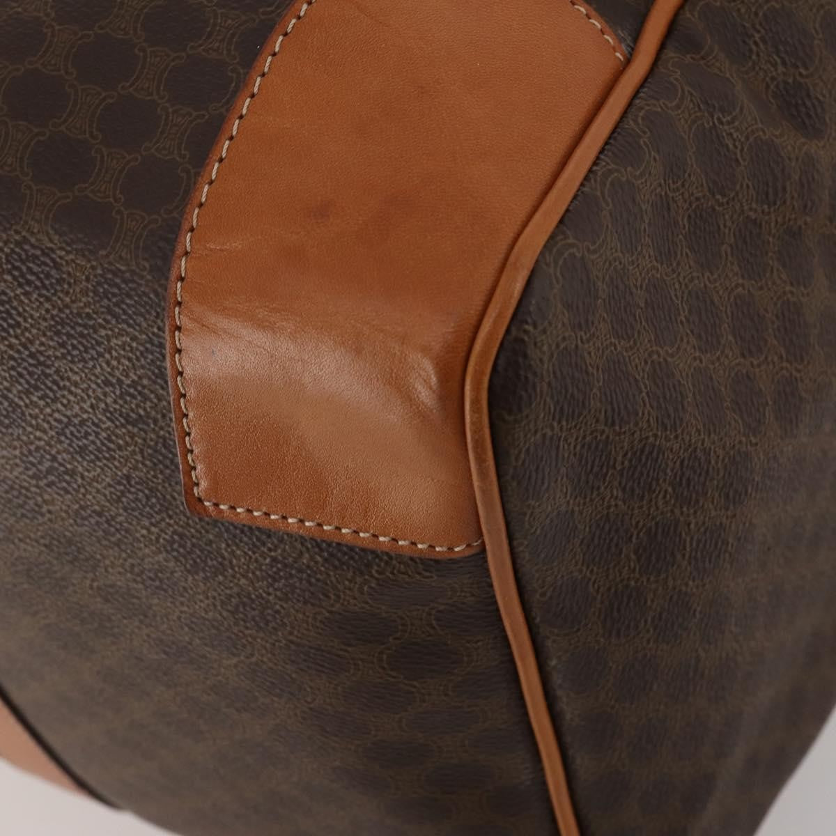 Celine Boston Triomphe Coated Canvas Brown Pvc Handbag (Pre-Owned)