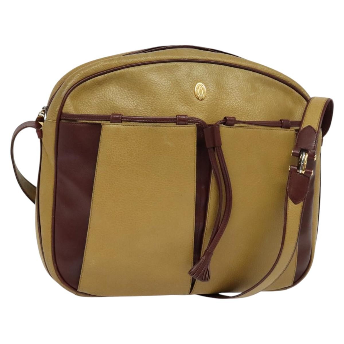 Cartier Tasseled Must De Cartier Leather Yellow Leather Shoulder Bag Bag (Pre-Owned)