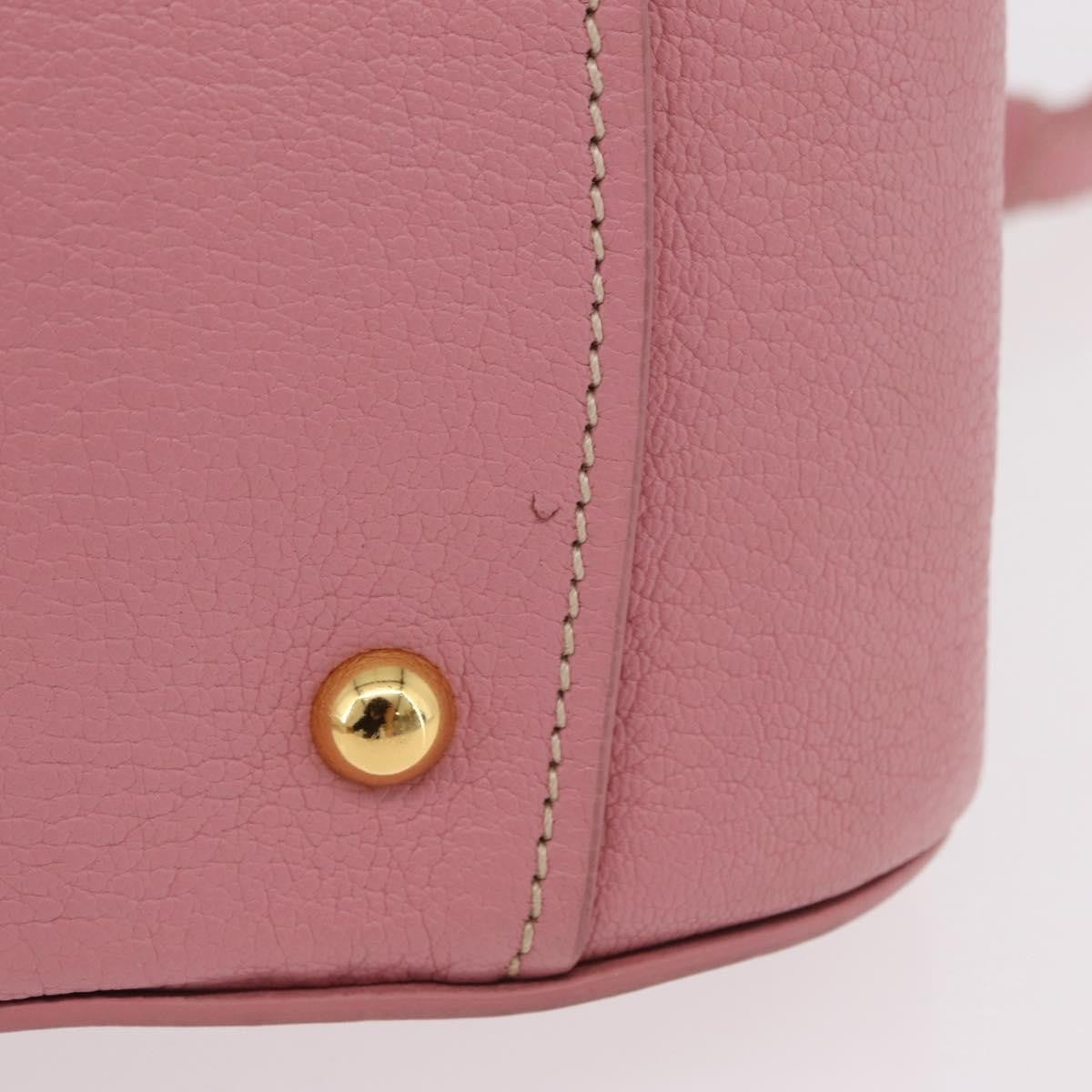 Miu Miu Madras Bowler Leather Pink Leather Handbag (Pre-Owned)