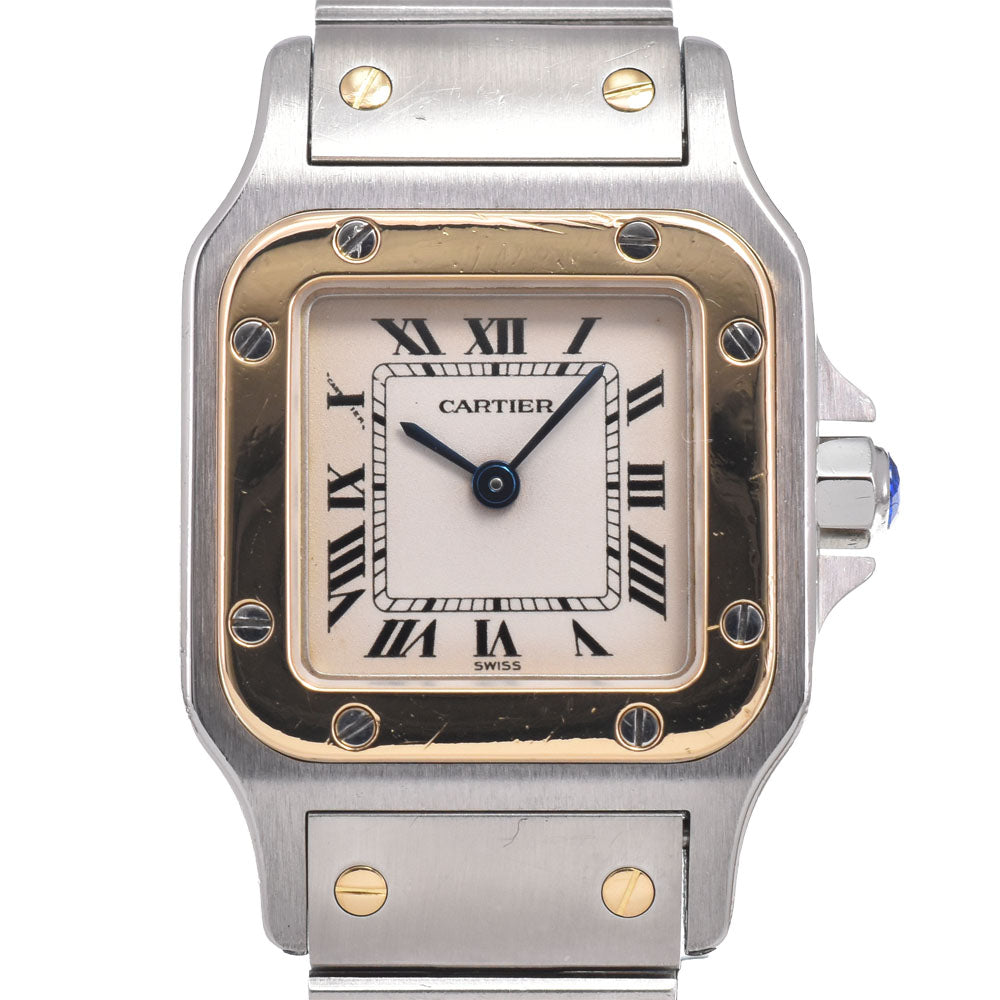 Cartier Santos De Cartier Galbee Quartz Stainless Steel And Yellow Gold Watch (Pre-Owned)