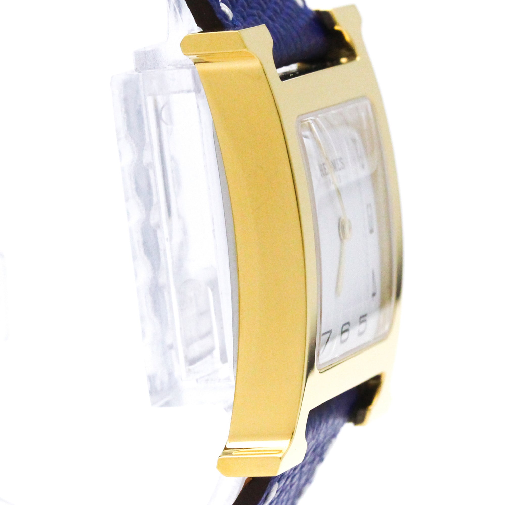 Hermes Heure H Quartz Stainless Steel And Leather Watch (Pre-Owned)