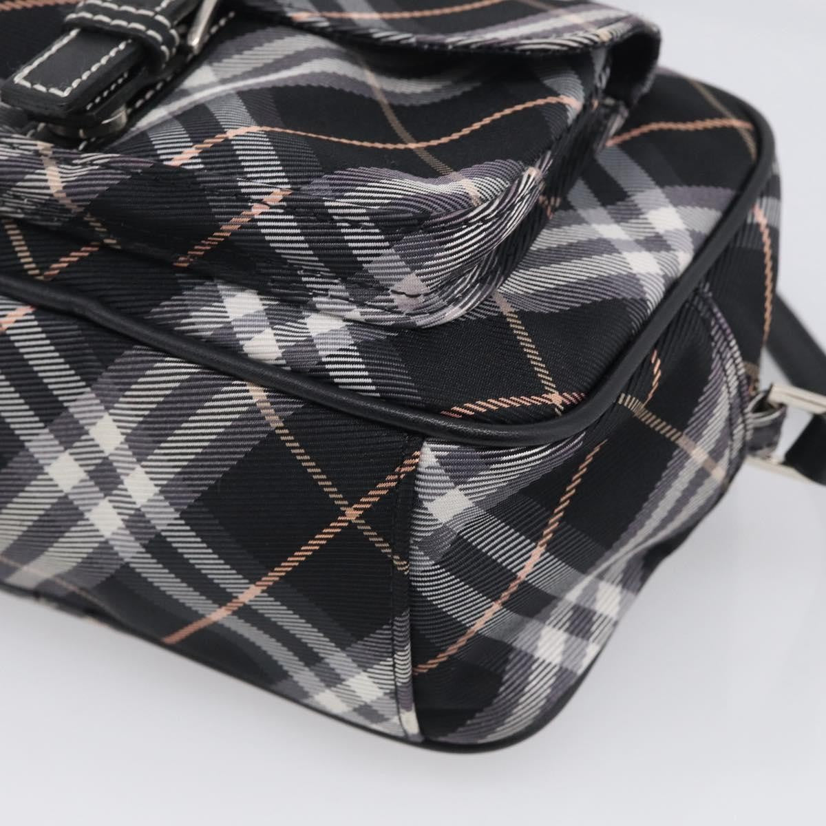 Burberry Nova Check Blue Label Nylon Black Nylon Shoulder Bag Bag (Pre-Owned)